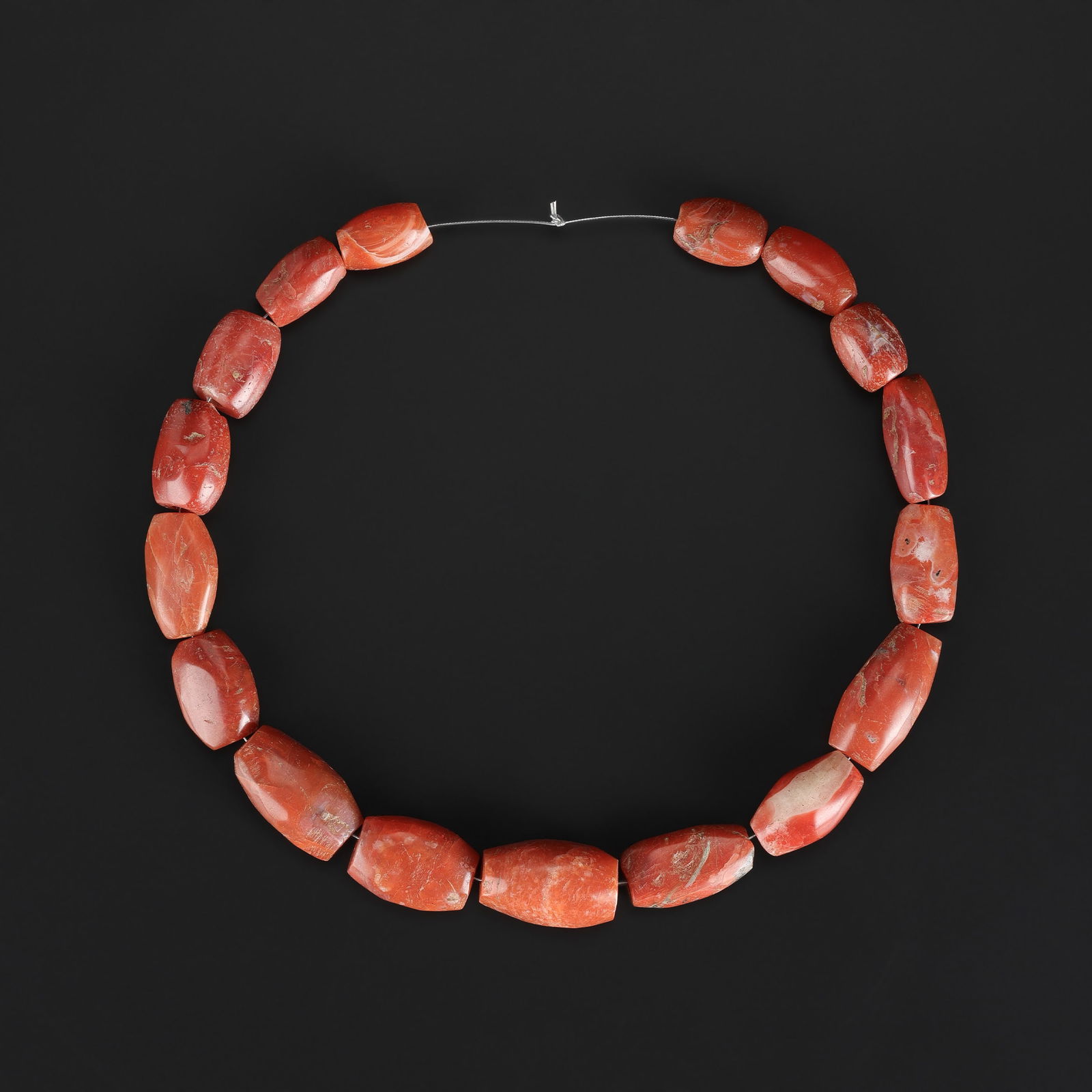 Strand of Antique Tibetan Pema Raka Carnelian Beads: Strand of Antique Tibetan Pema Raka Carnelian Beads Length: 14in Total Weight: 84gram