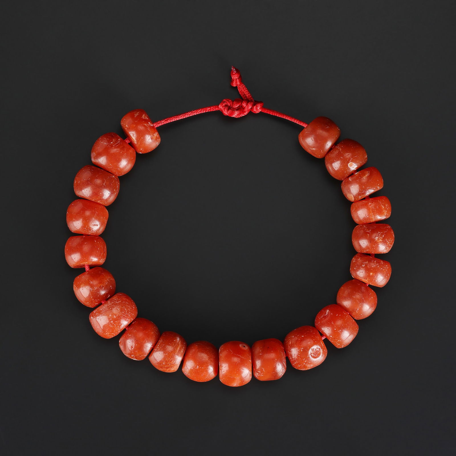 Himalayan Tibetan Pema Raka Carnelian Stone Beads: Himalayan Tibetan Pema Raka Carnelian Stone Beads Length: 12in Total Weight: 191gram