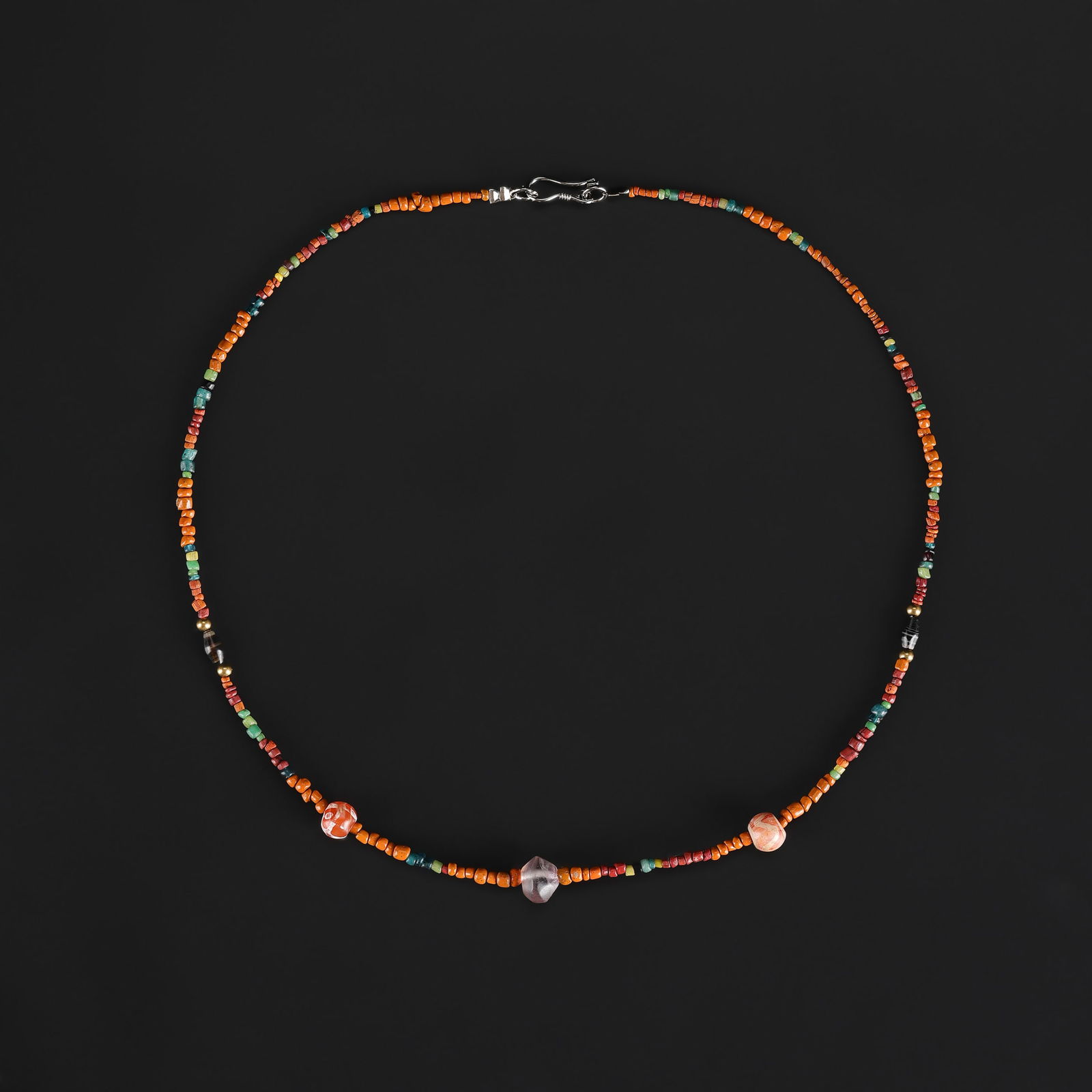 Collection of Antique Mix Material Old Beads Necklace: Collection of Antique Mix Material Old Beads Necklace Length: 16.5in Total Weight: 6gram