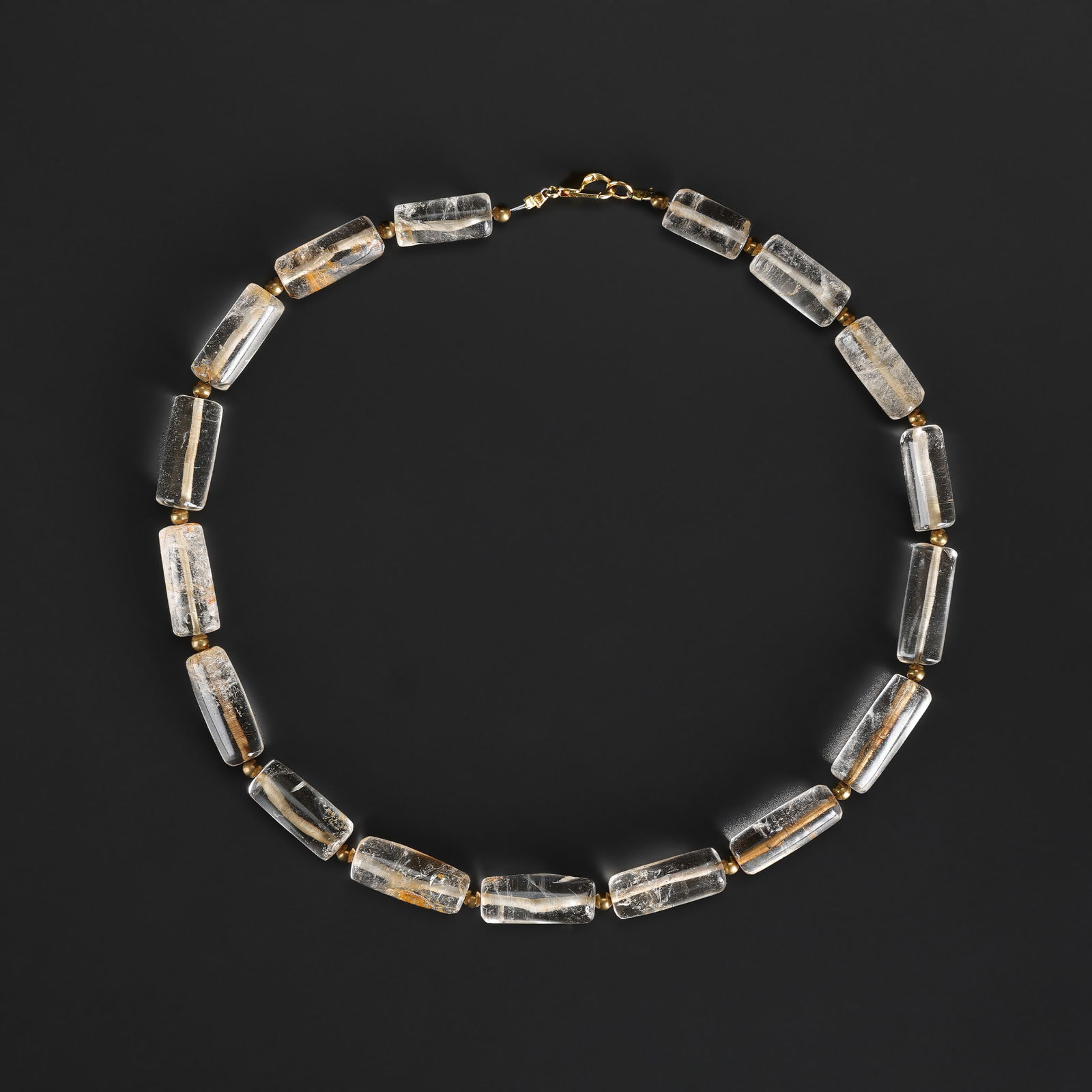 South East Asia Clear Quartz Crystal Bead Jewelry Necklace: South East Asia Clear Quartz Crystal Bead Jewelry Necklace Length: 19in Total Weight: 78gram