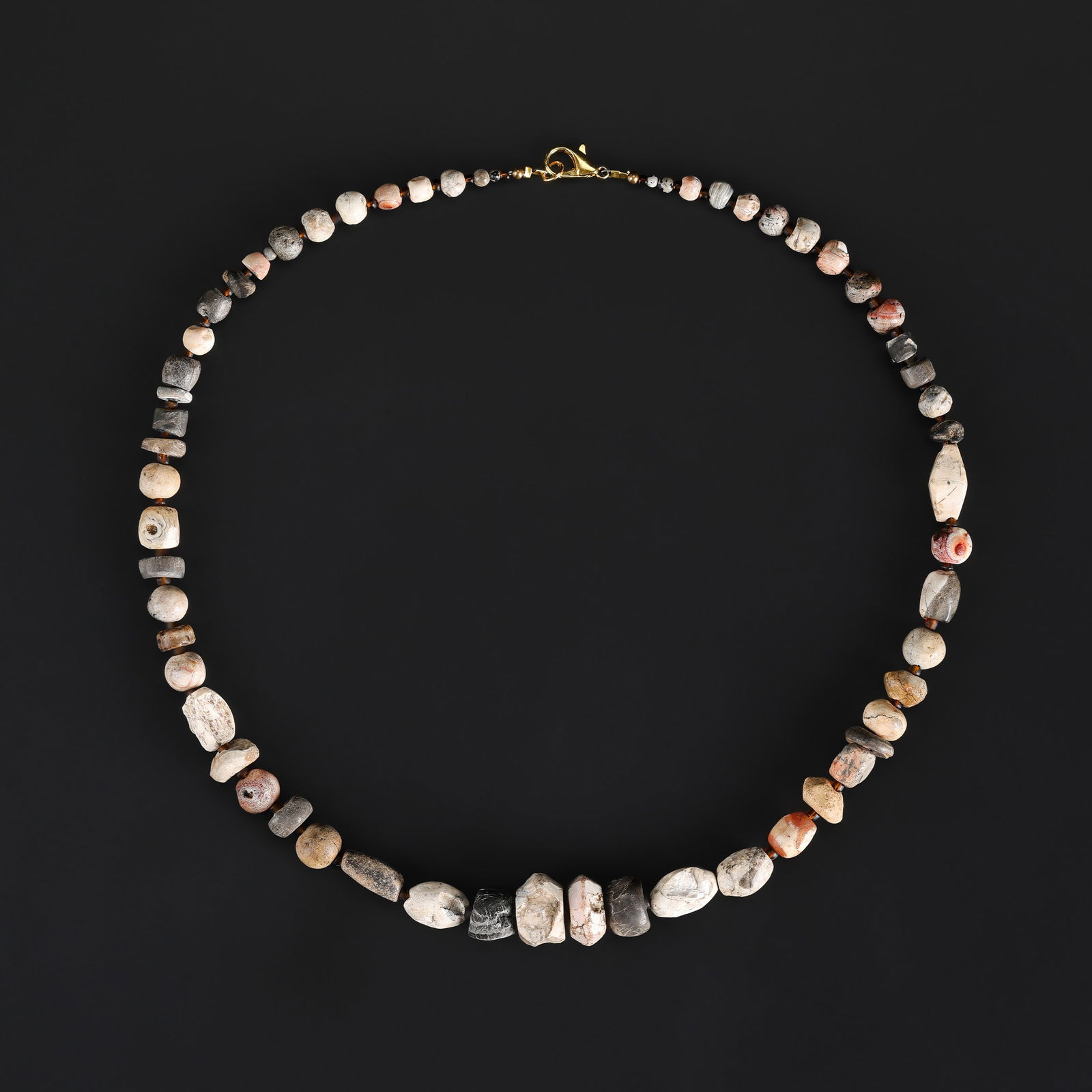 A Himalayan Tibetan Bead Necklace, Over 1000 Years Old: A Himalayan Tibetan Bead Necklace, Over 1000 Years Old Length: 21.5in Total Weight: 59gram