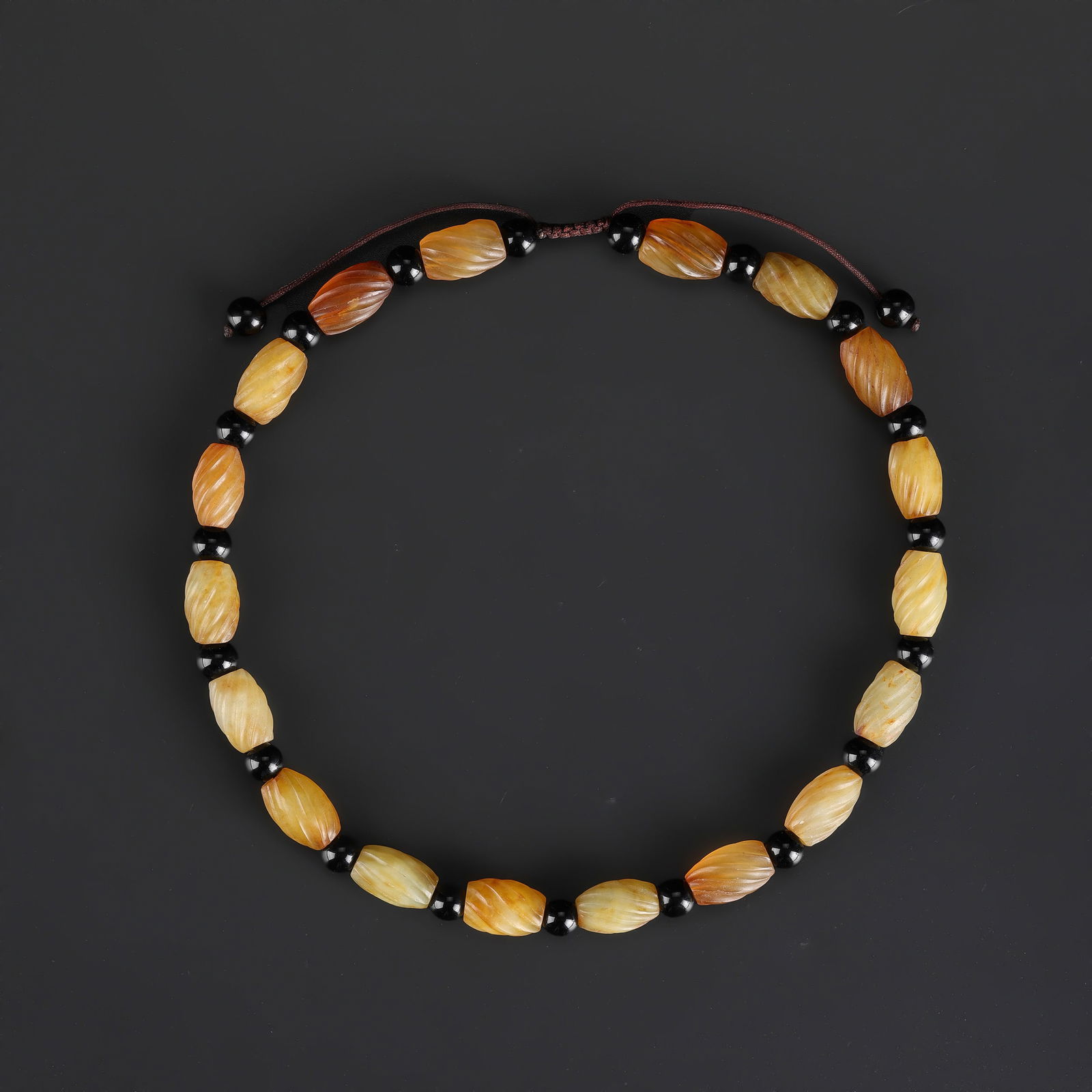 Ming Dynasty Hand Carved Jade Beads Necklace: Ming Dynasty Hand Carved Jade Beads Necklace Total Weight: 67gram