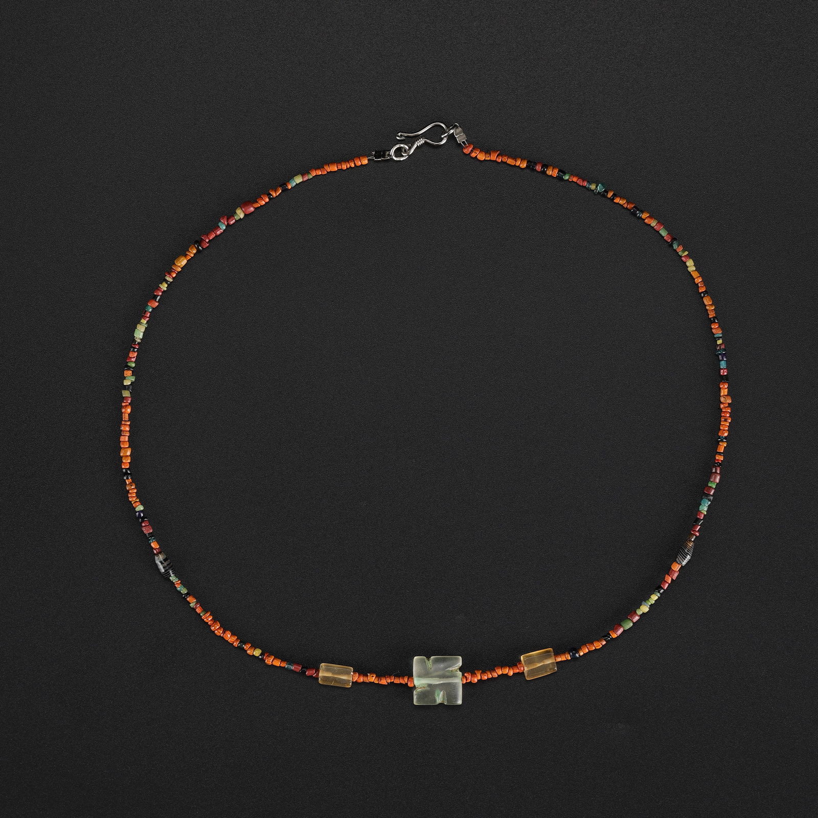 Collection of Antique Mixed-Material Beads Necklace: Crystal, Jasper, Glass, Citrine, and Agate: Collection of Antique Mixed-Material Beads Necklace: Crystal, Jasper, Glass, Citrine, and Agate Length: 18in Total Weight: 6gram