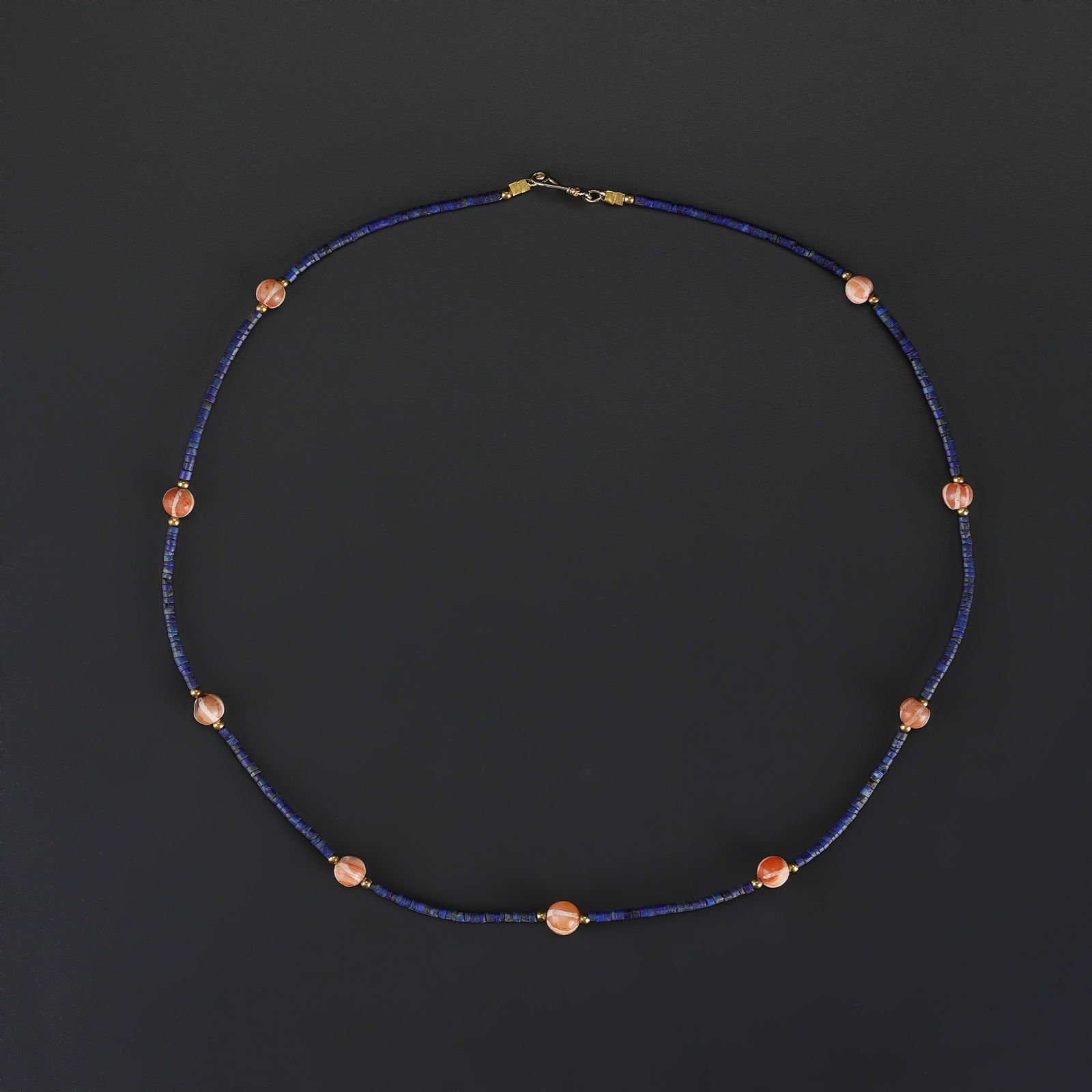 Collection of Old Lapis Lazuli and Carnelian Beads Necklace: Collection of Old Lapis Lazuli and Carnelian Beads Necklace Length: 20in Total Weight: 8gram