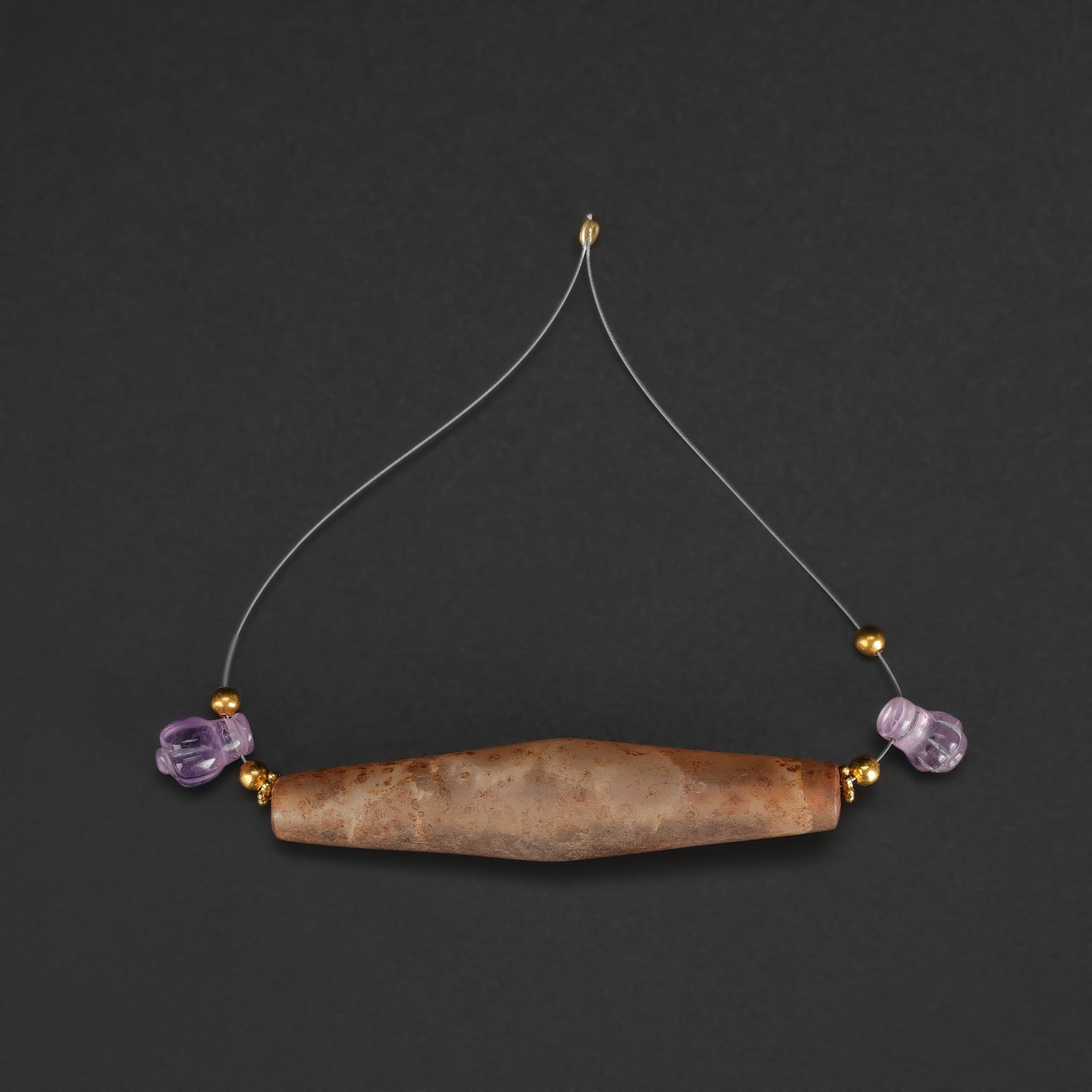 Collection of Antique Beads with Amethyst Beads: Collection of Antique Beads with Amethyst Beads. Total Weight: 23gram