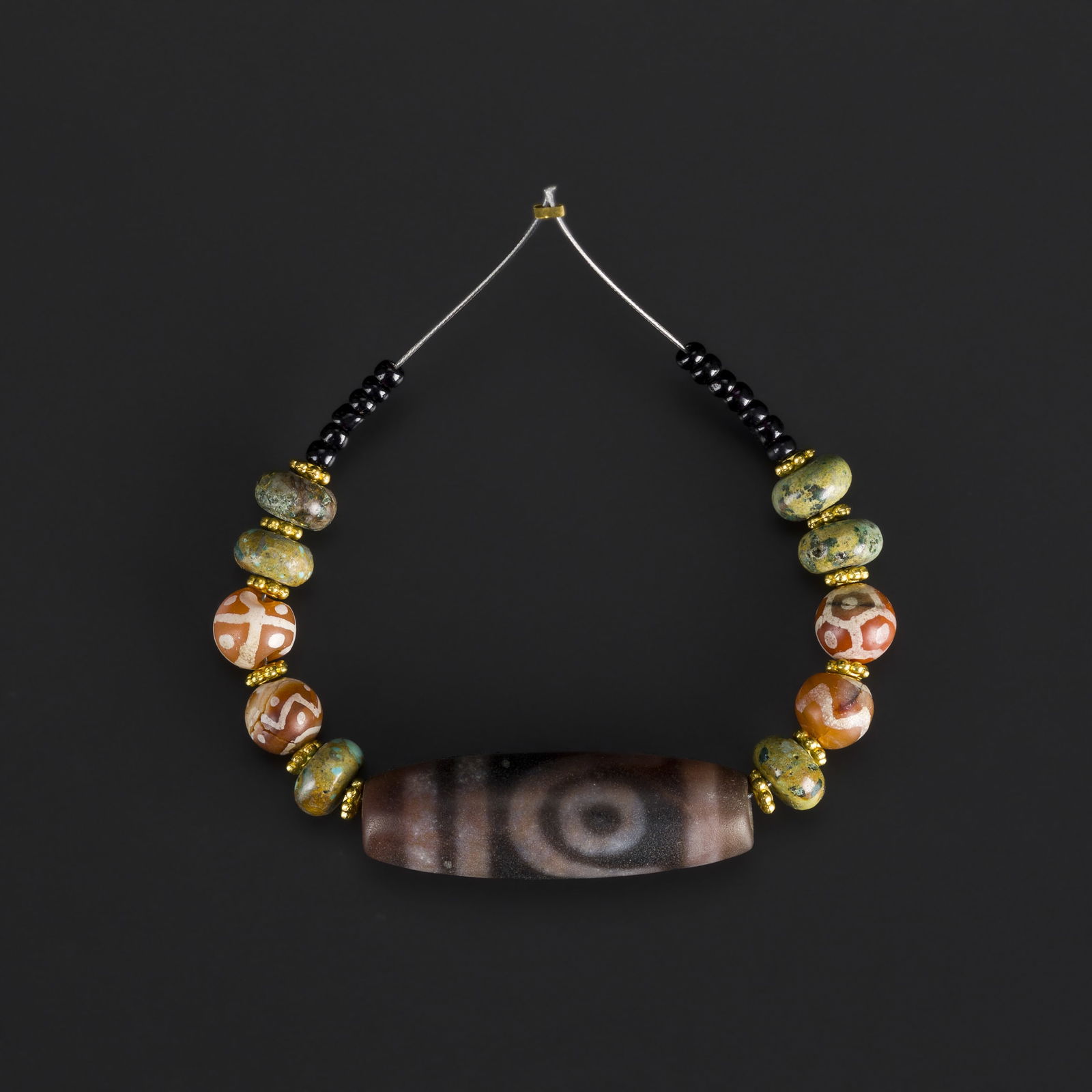 Collection of Himalayan Tianzhu Dzi Bead with Mixed Antique Beads: Collection of Himalayan Tianzhu Dzi Bead with Mixed Antique Beads. Total Weight: 14gram