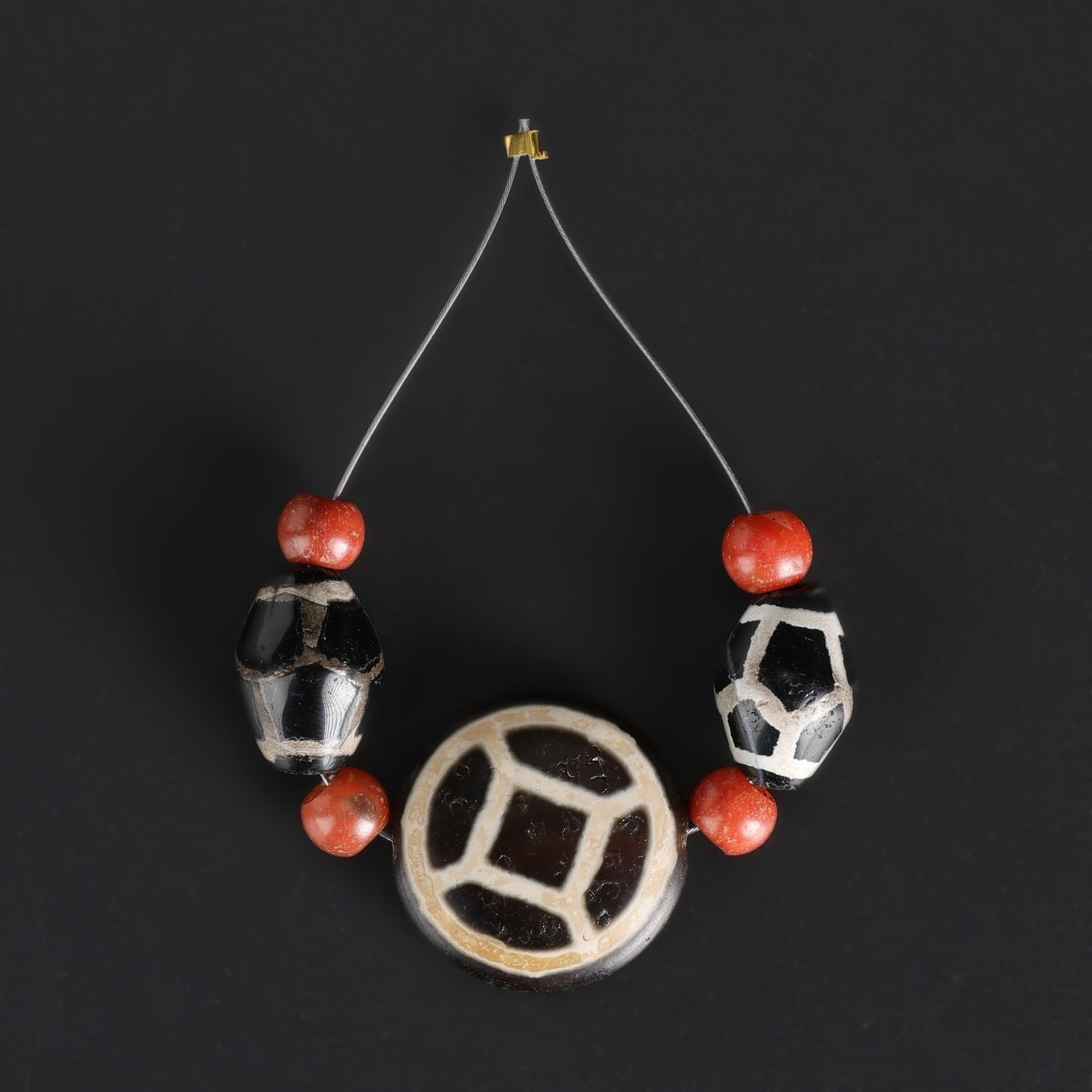 Collection of Tibetan Dzi Agate Amulet Beads: Collection of Tibetan Dzi Agate Amulet Beads. Total Weight: 17gram