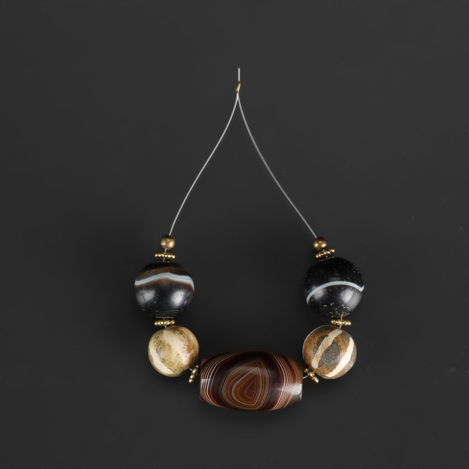 Lot of Indo-Tibetan Sulemani Hakik Banded Agate Beads: Lot of Indo-Tibetan Sulemani Hakik Banded Agate Beads. Total Weight: 30gram