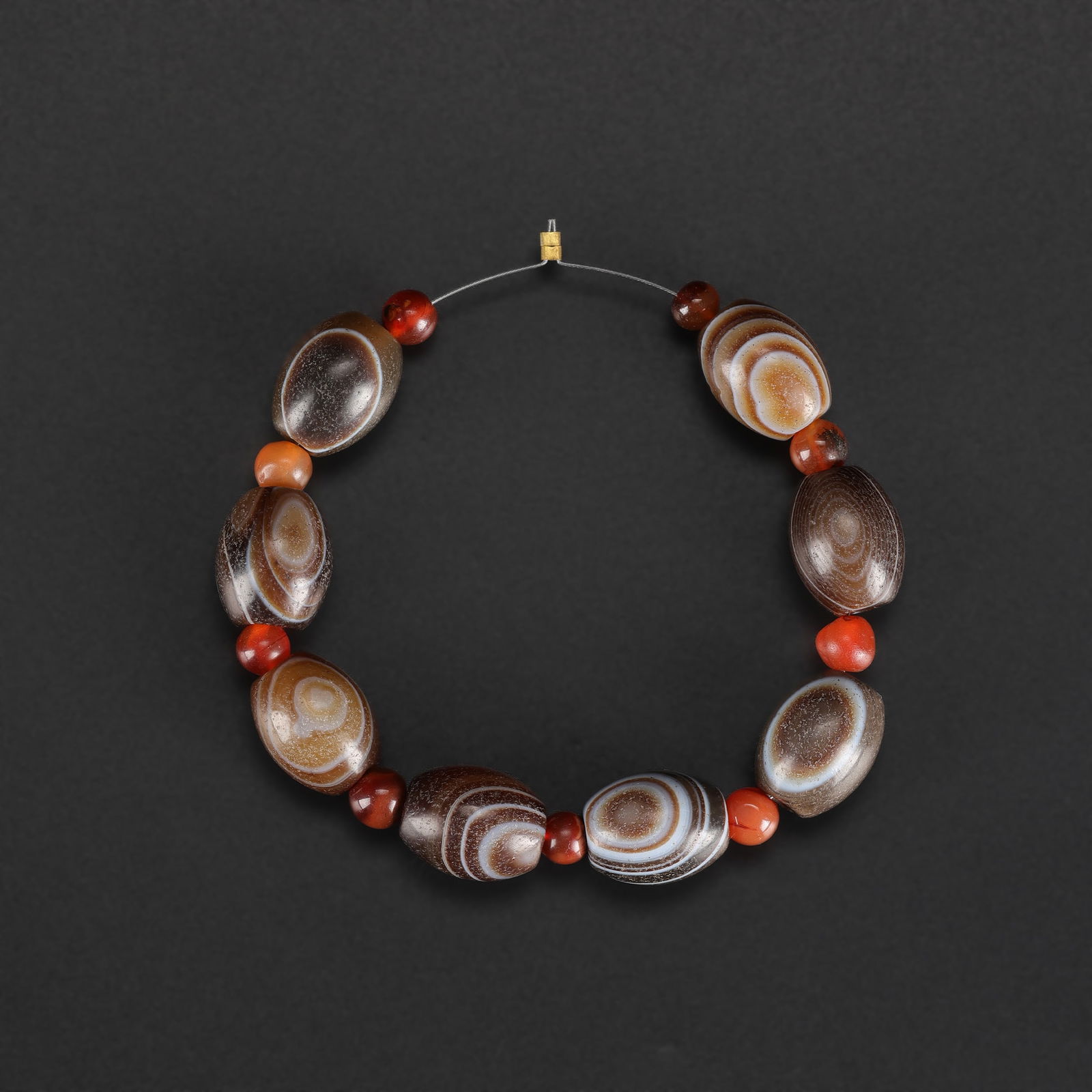 Indo-Tibetan Sulemani Hakik Banded Agate Beads with Natural Eye Patterns – Collection Lot: Indo-Tibetan Sulemani Hakik Banded Agate Beads with Natural Eye Patterns – Collection Lot. Total Weight: 55gram