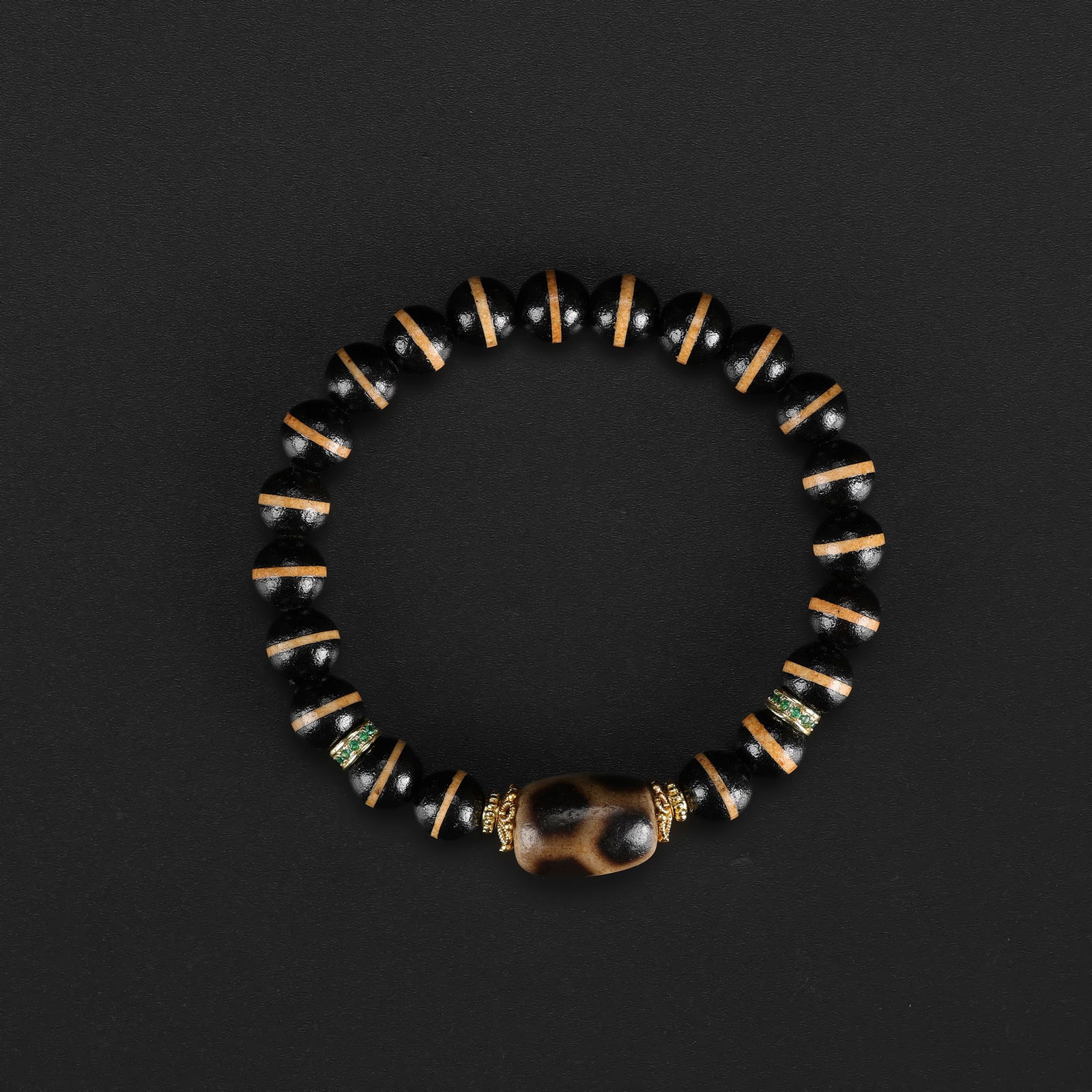 Tibetan Dzi Beads Bracelet: Tibetan Dzi Beads Bracelet. Total Weight: 20gram