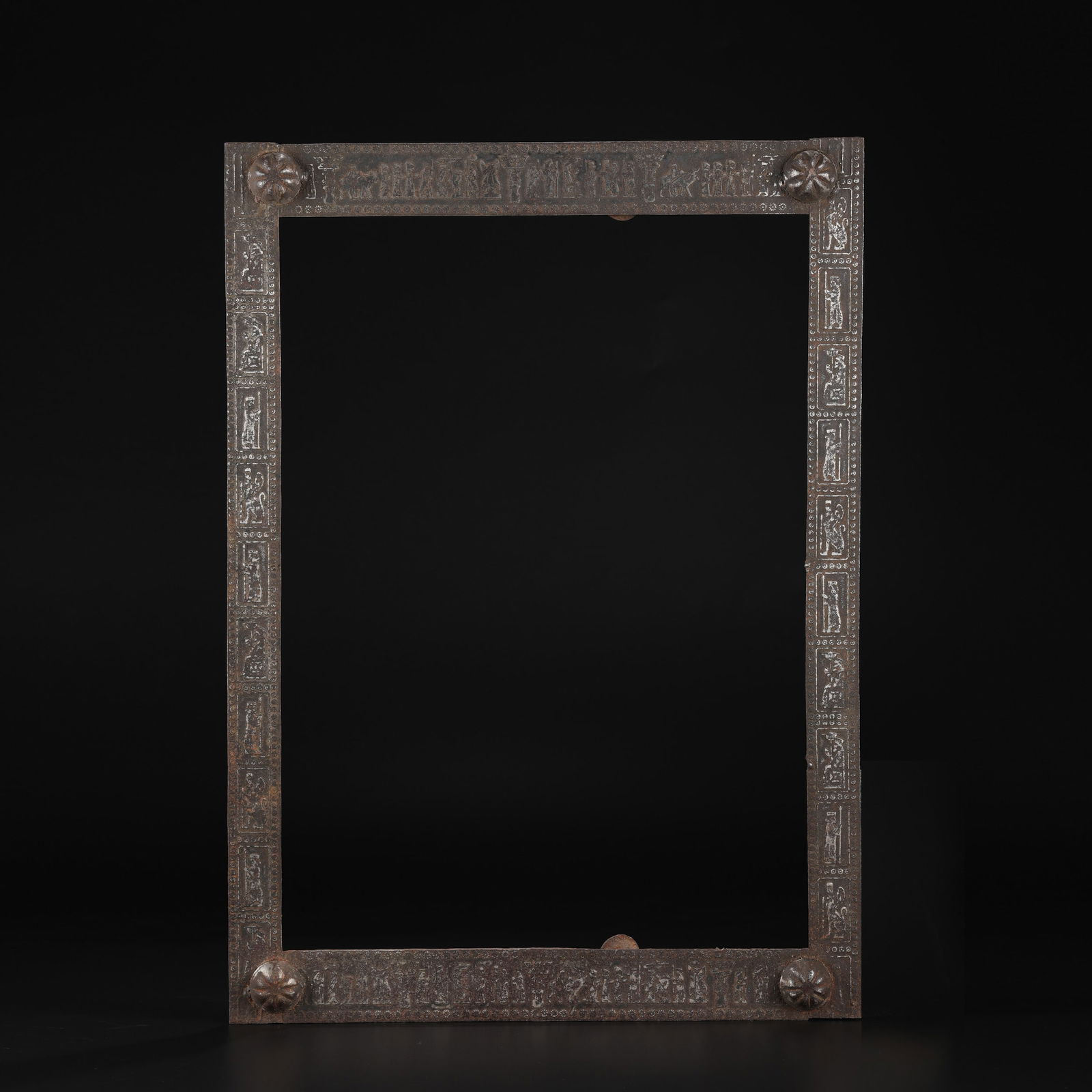 Ancient Roman or Byzantine Mirror / Door Frame with Carved Figural Story Scene: Ancient Roman or Byzantine Mirror / Door Frame with Carved Figural Story Scene. Size Detail: 36 x 50cm Weight: 1kg