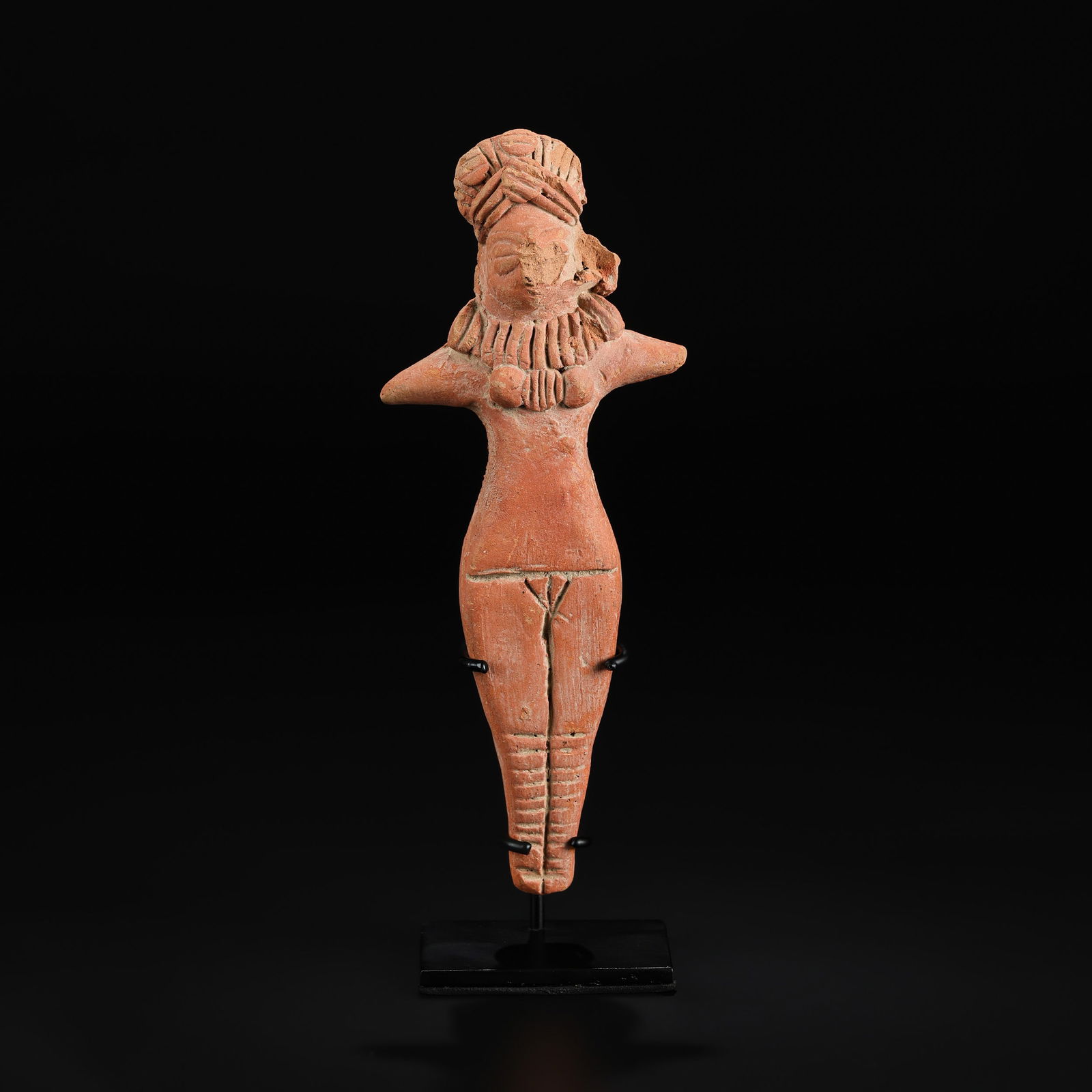 Ancient Indus Valley Terracotta Idol: Ancient Indus Valley Terracotta Idol Size Detail: 6.7 x 17cm Weight: 118gram