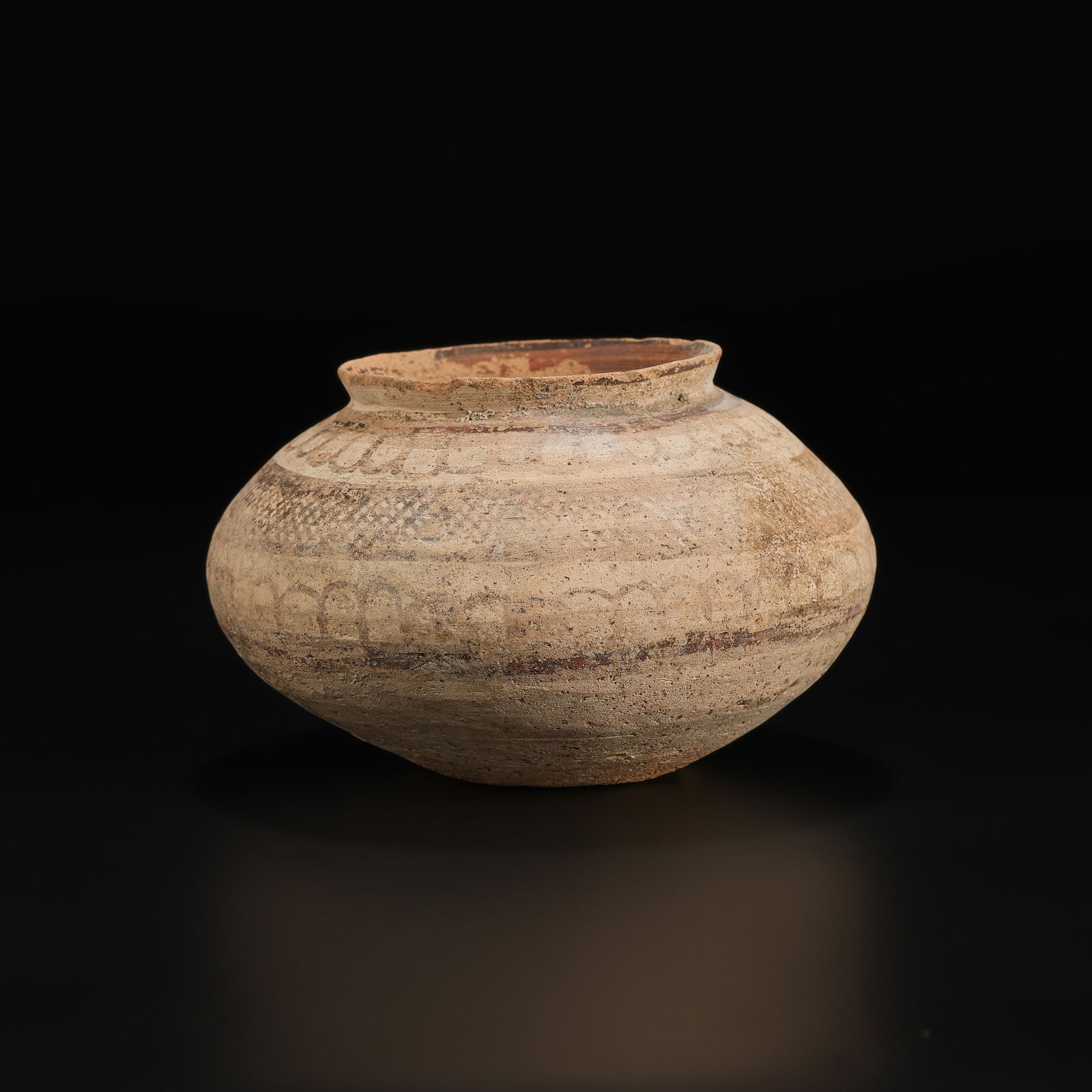 Ancient Bactrian Painted Terracotta Vessel: Ancient Bactrian Painted Terracotta Vessel. Size Detail: 14.5 x 8.5cm Weight: 329gram