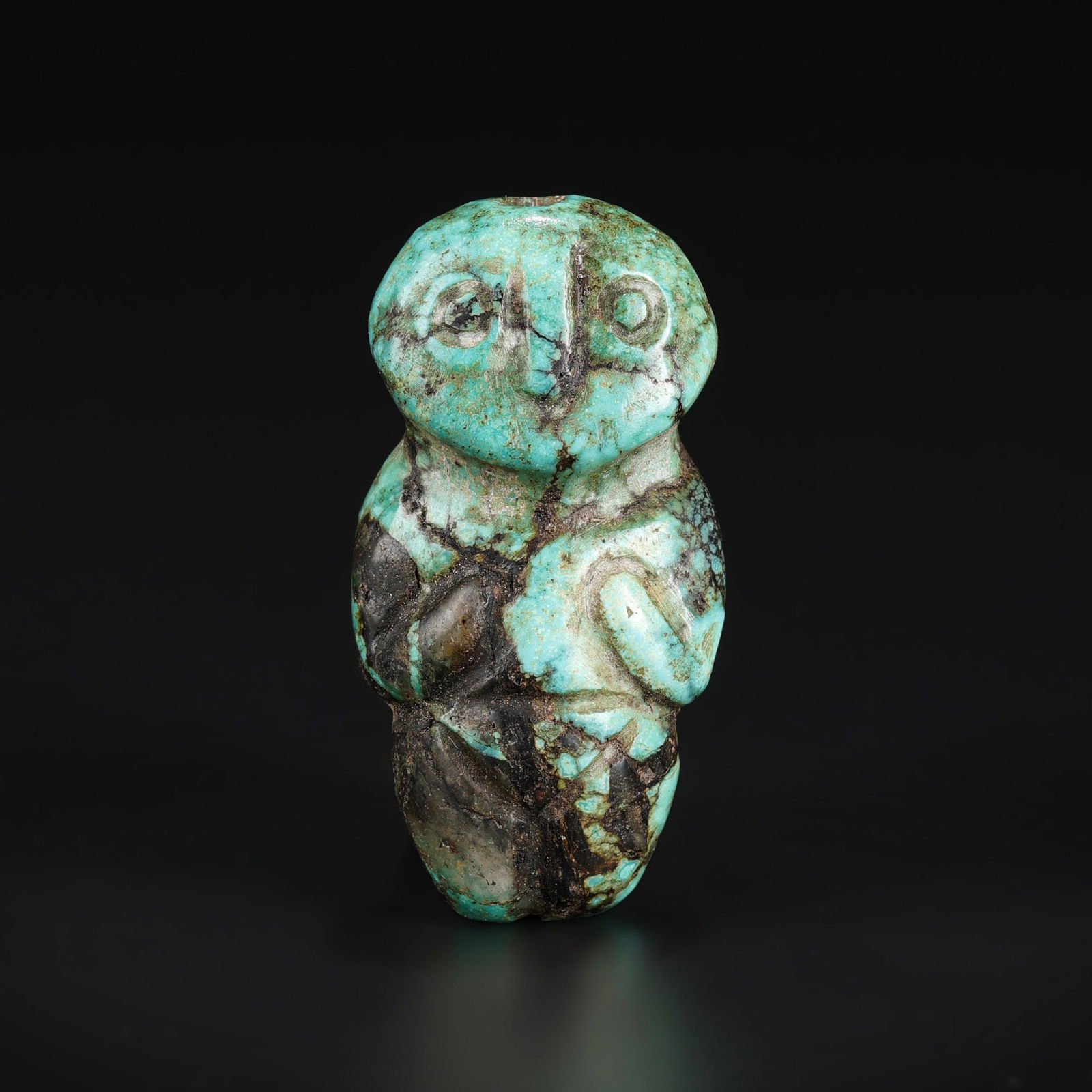 Hongshan Culture Turquoise Stone Carved Figurine Pendant Amulet: Hongshan Culture Turquoise Stone Carved Figurine Pendant Amulet. Size Detail: 1.6 x 3.1cm Weight: 8gram