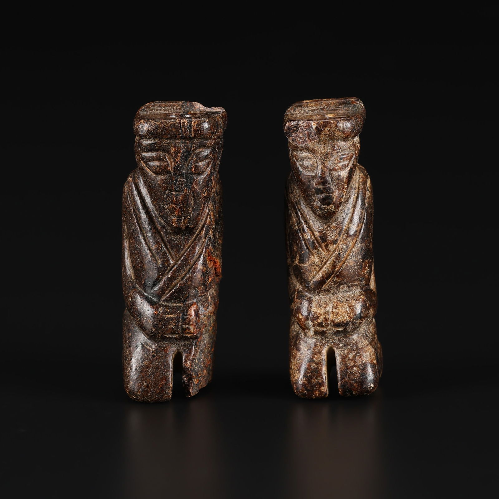 Ancient Chinese Hongshan Jade Figures: Ancient Chinese Hongshan Jade Figures Total Weight: 31gram