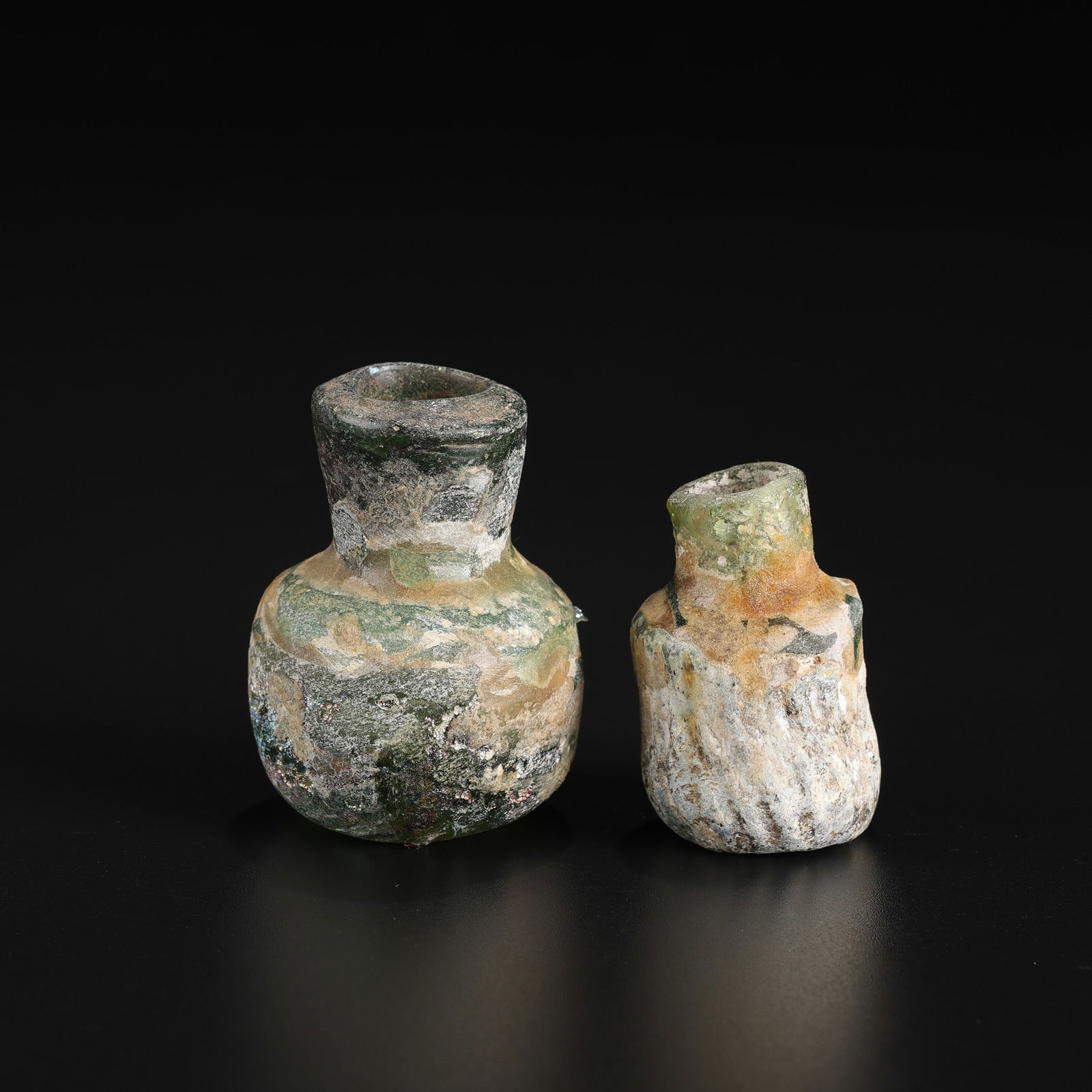 Ancient Roman Glass Bottles: Ancient Roman Glass Bottles Total Weight: 73gram