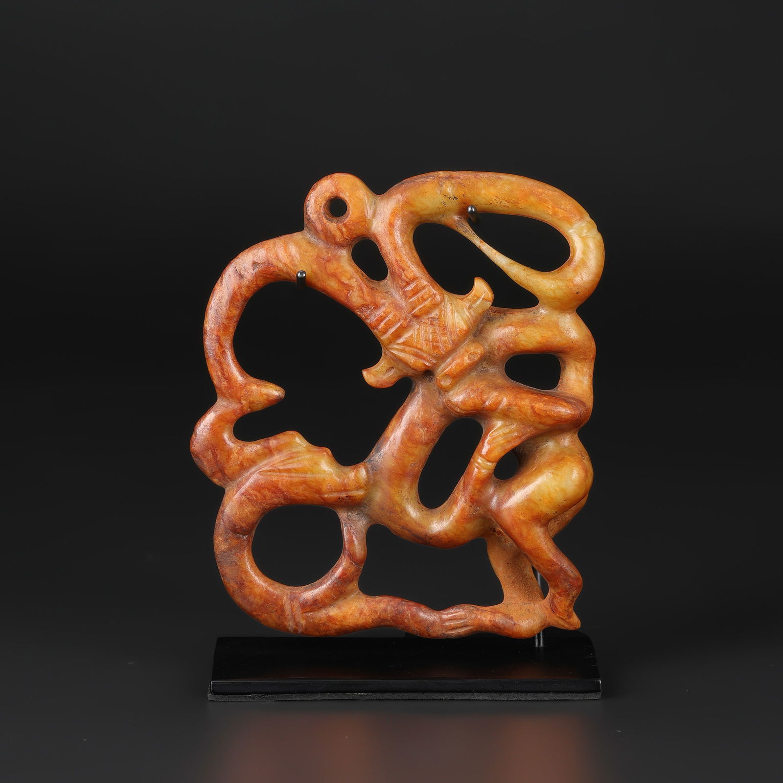 Chinese Hongshan Culture Carved Beast Figurine Pendant: Chinese Hongshan Culture Carved Beast Figurine Pendant. Size Detail: 10 x 13cm Weight: 179gram