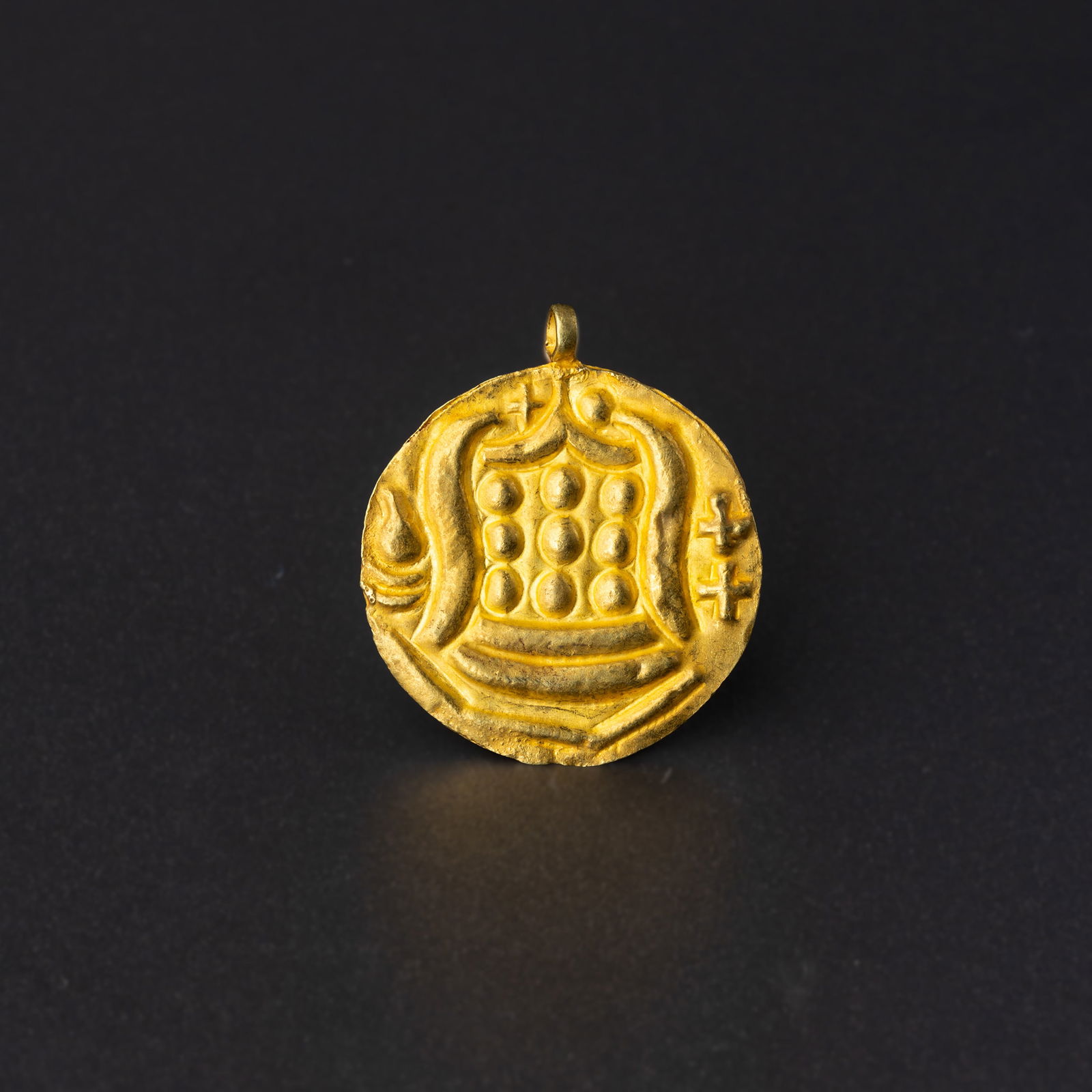 Ancient Burmese Pyu City-State Gold Coin Pendant: Ancient Burmese Pyu City-State Gold Coin Pendant ? 2.6 Grams
