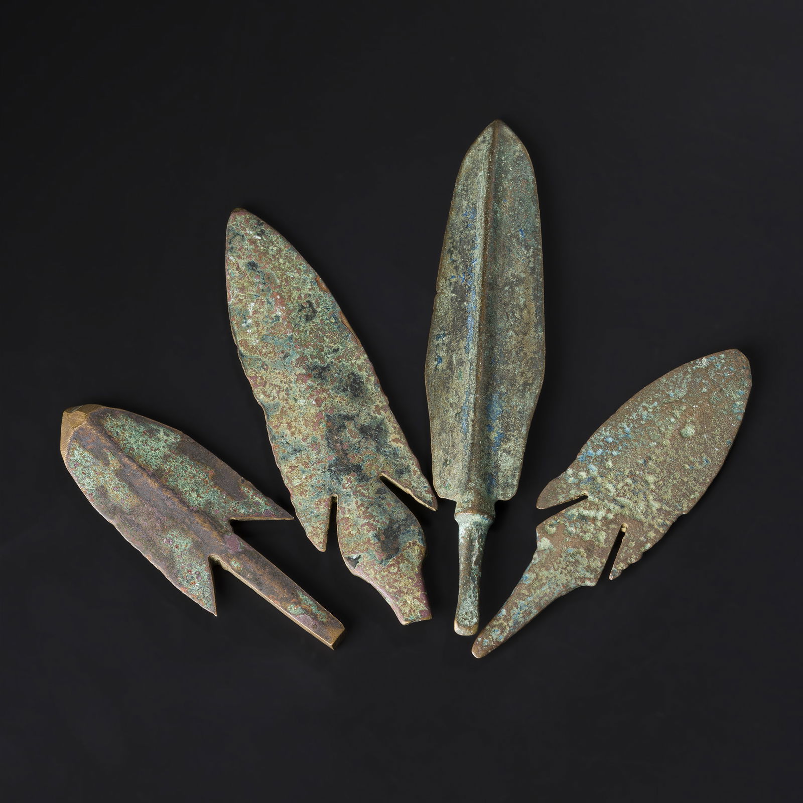 Ancient Luristan Bronze Arrow And Spearhead Collection: Ancient Luristan Bronze Arrow And Spearhead Collection Total Weight: 175gram