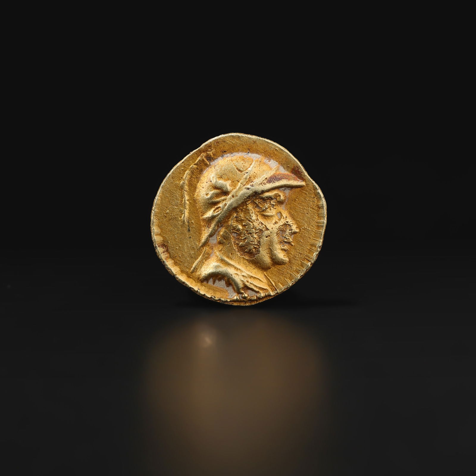 Old Antique Bactrian Indo Greek Gold Coin Stamp Pendant 17K (1 of 6)