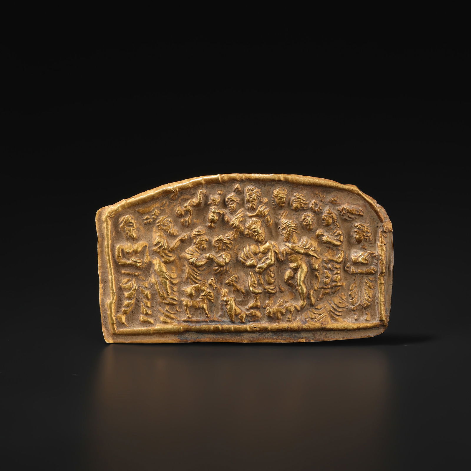 Ancient Roman Greek 17K Gold Plaque: Ancient Roman Greek 17K Gold Plaque Size Detail: 9.5 x 5.4cm Weight: 11gram
