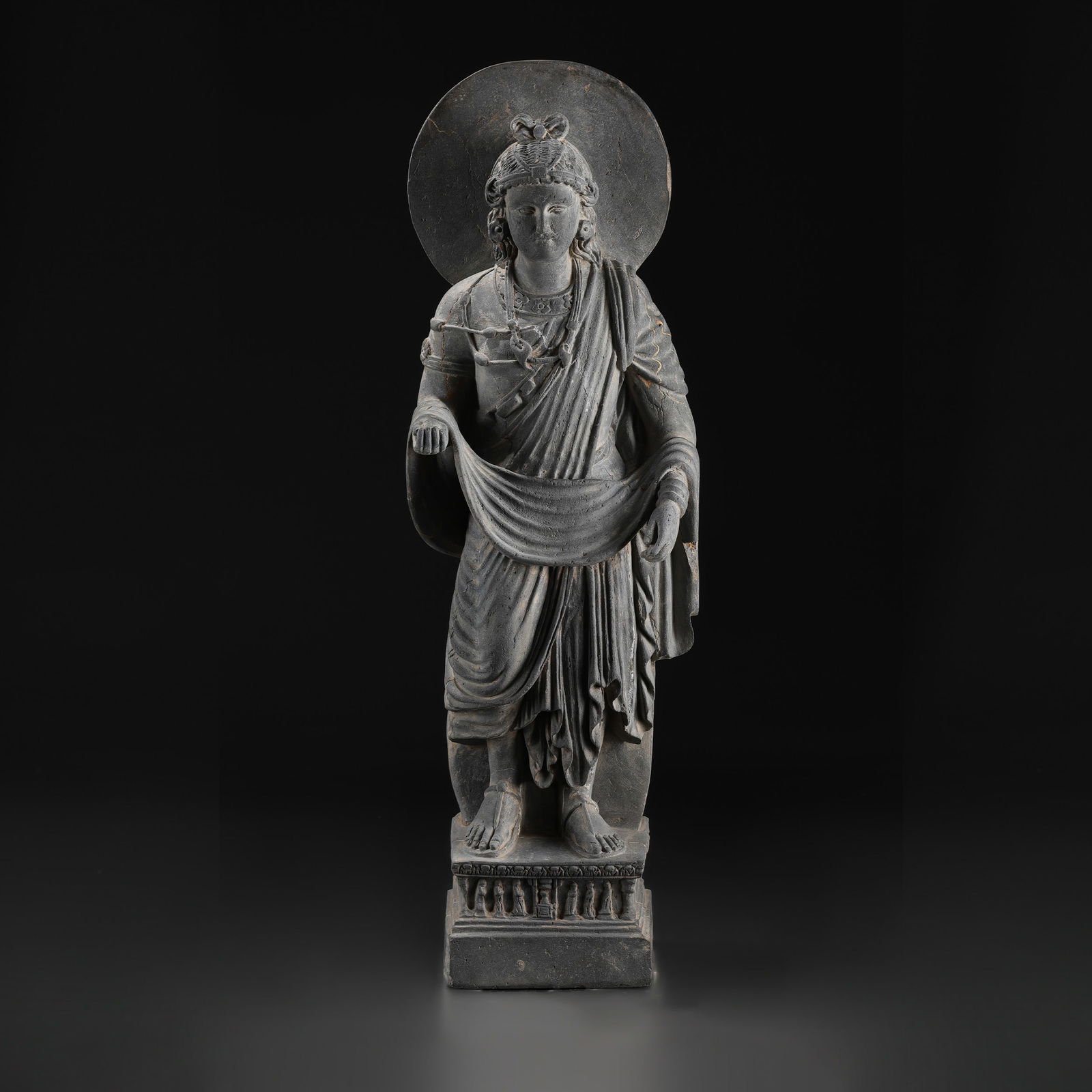 Gandharan Sculpture of a Standing Bodhisattva Maitreya (1 of 6)