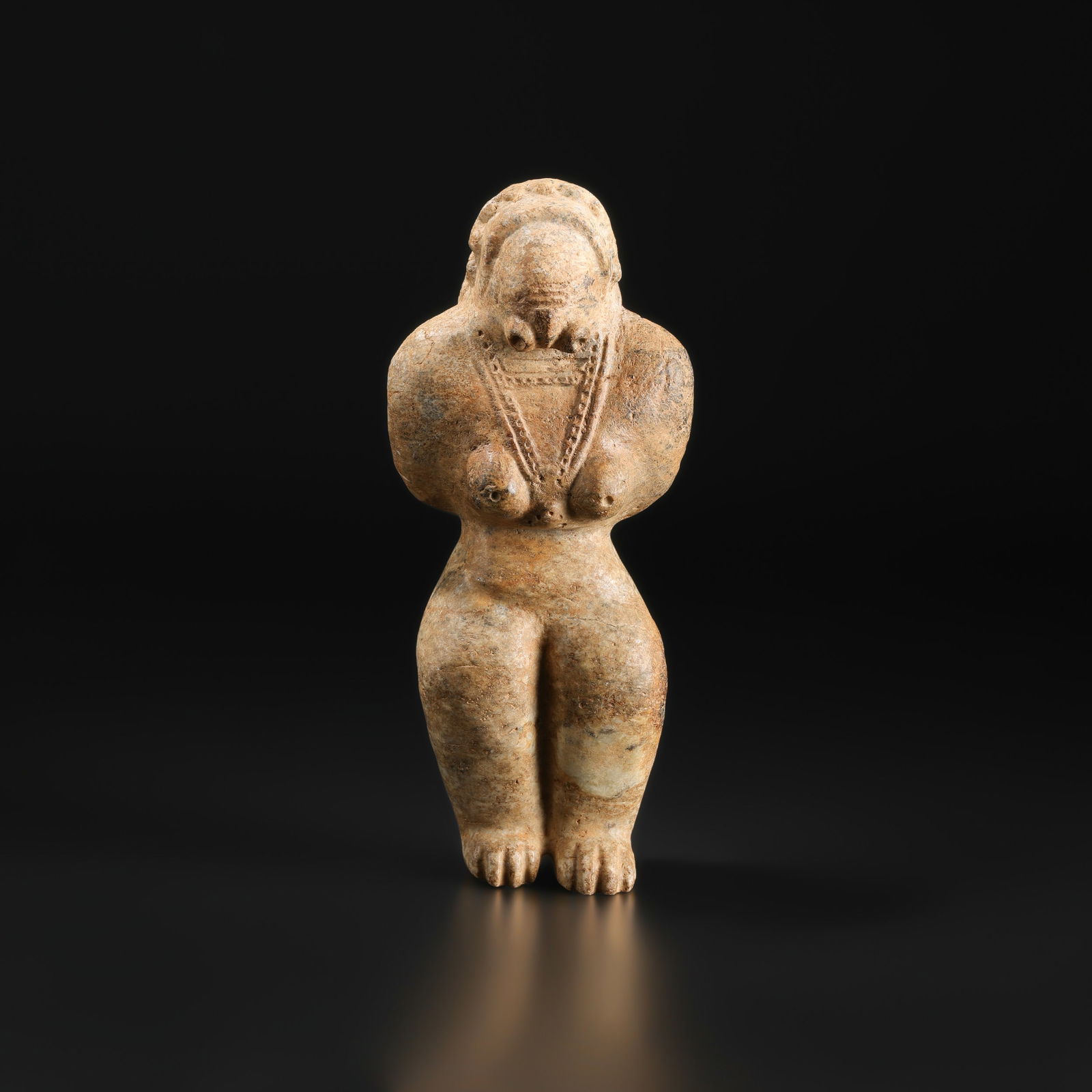 Antique Bactrian Stone Deity Woman Figure Statue (1 of 5)