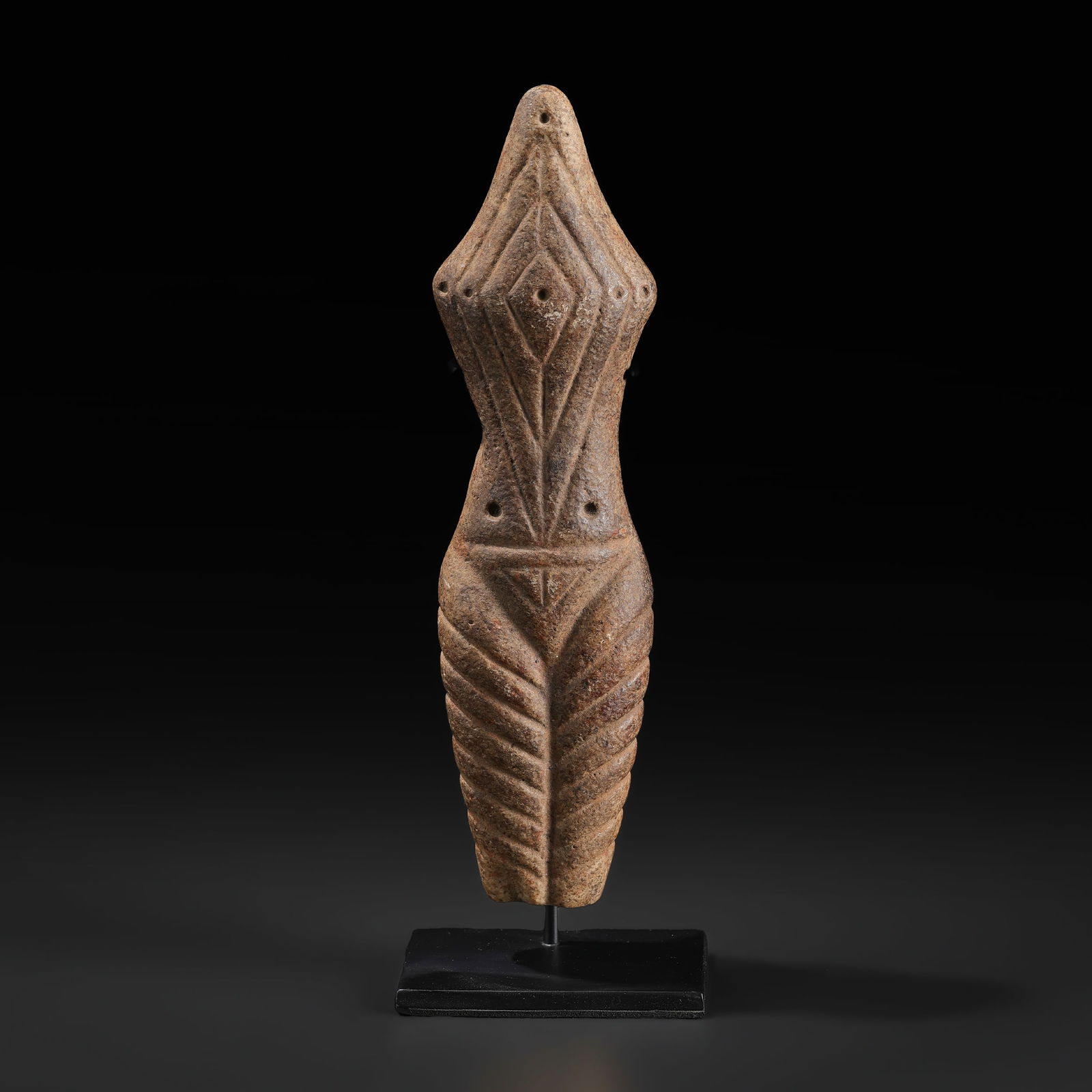 Antique Bactrian Stone Deity Woman Figure Statue (1 of 5)