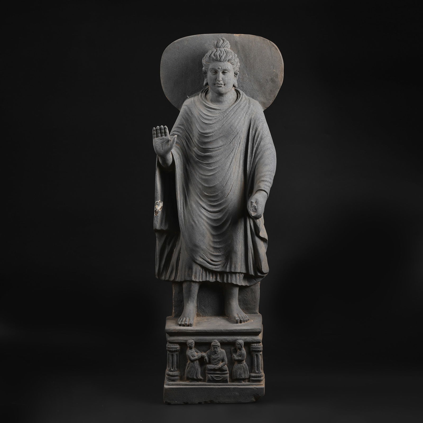 Ancient Gandhara Schist Figure of Standing Buddha (1 of 6)