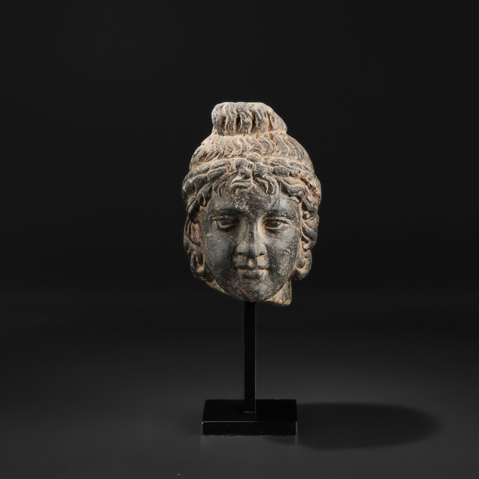 Antique Gandhara Art Antiquity Gray Stone Sculpture Statues Head (1 of 5)