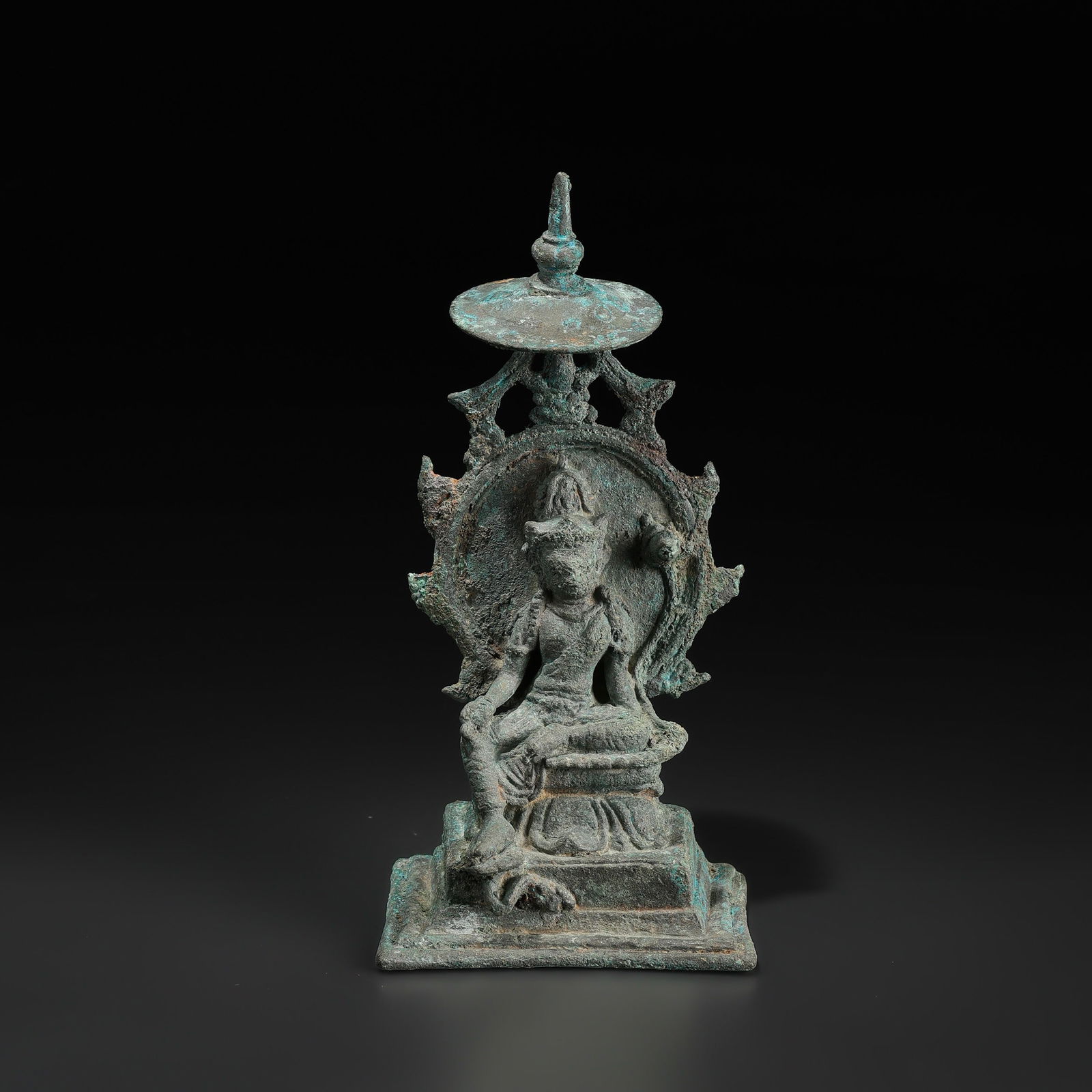 Antique Old Bronze Seated Bodhisattva Statue (1 of 5)