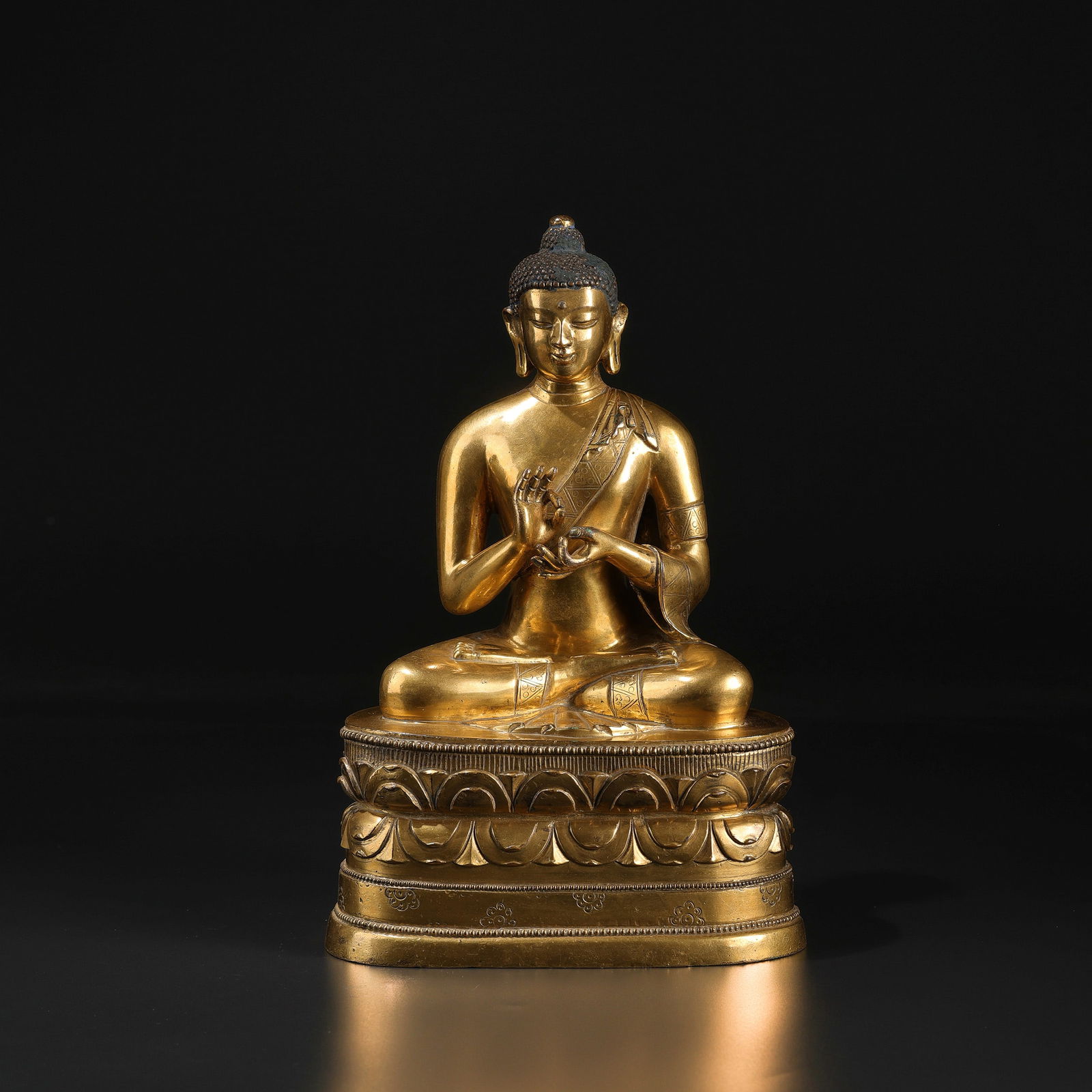 Old Tibetan Nepal Glit Bronze Buddha Statue (1 of 5)