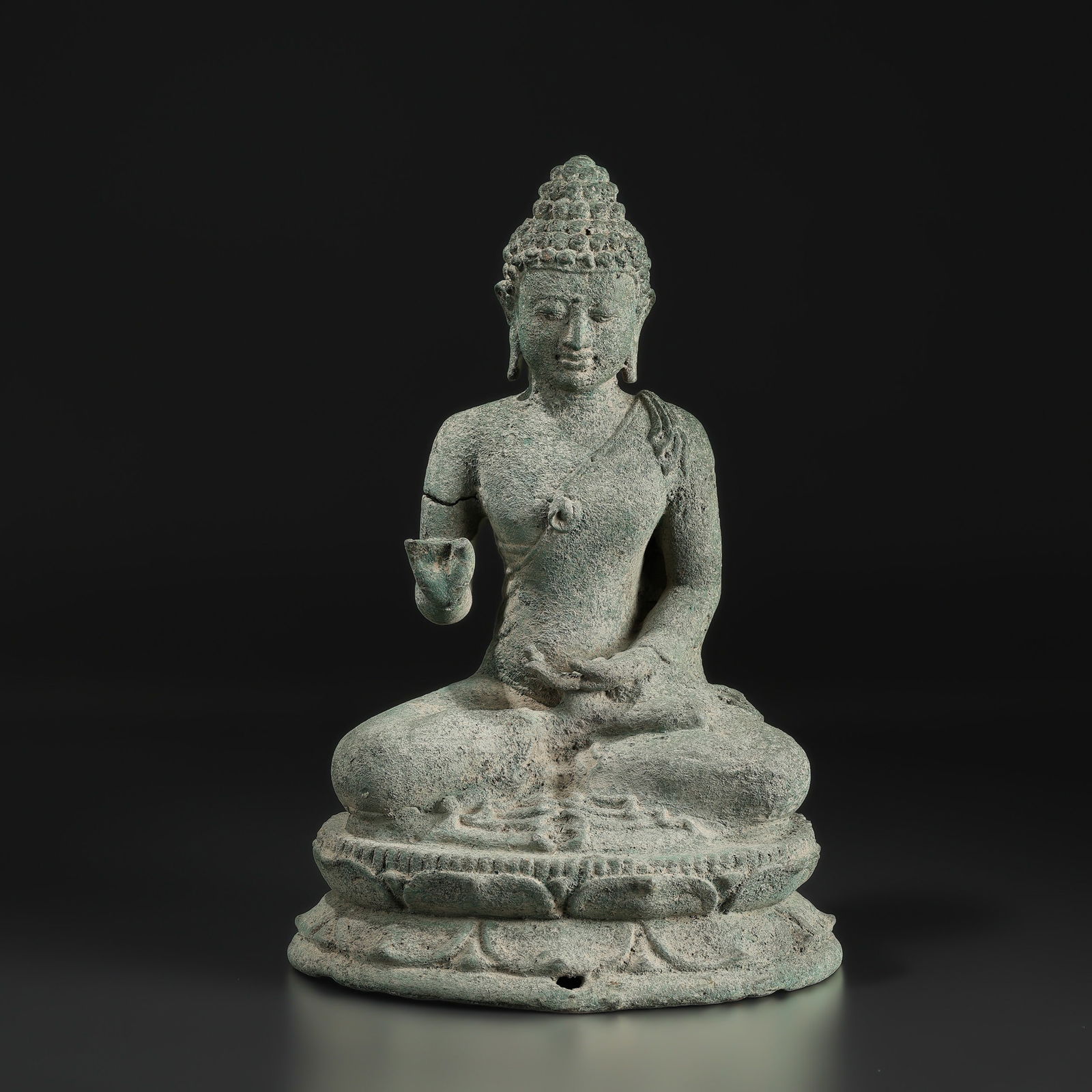 Old Antique Bronze Seated Buddha Statue (1 of 5)