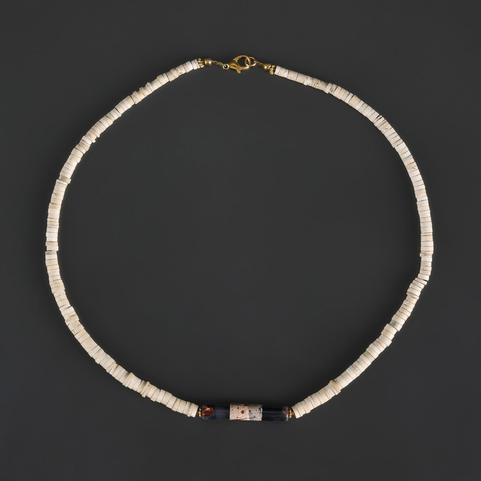 Old Antique Ancient Shell and Agate Pendant: Old Antique Ancient Shell and Agate Pendant Length: 21in Total Weight: 32gram