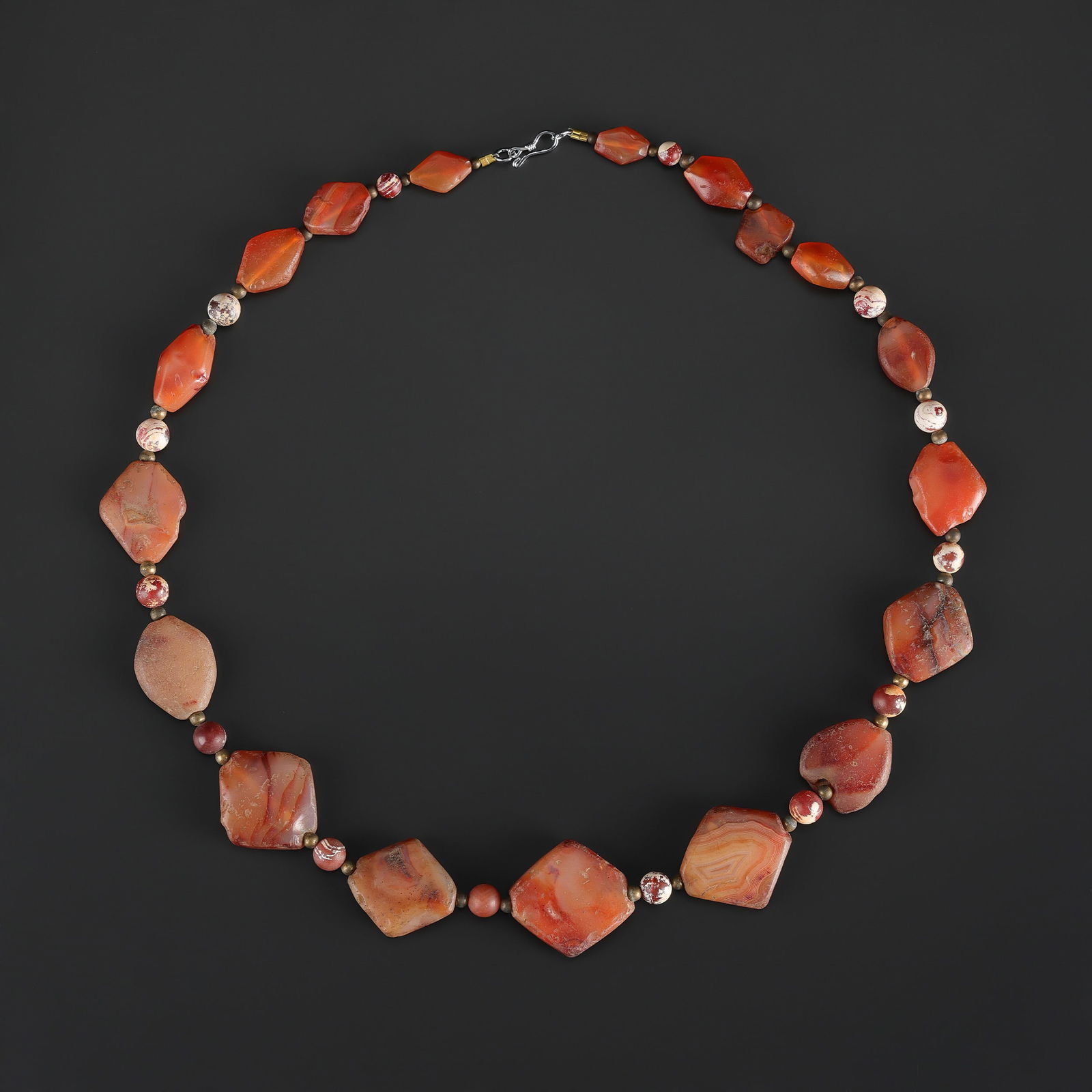 Ancient Himalayan Regions Old Carnelian Agate Beads Necklace (1 of 4)