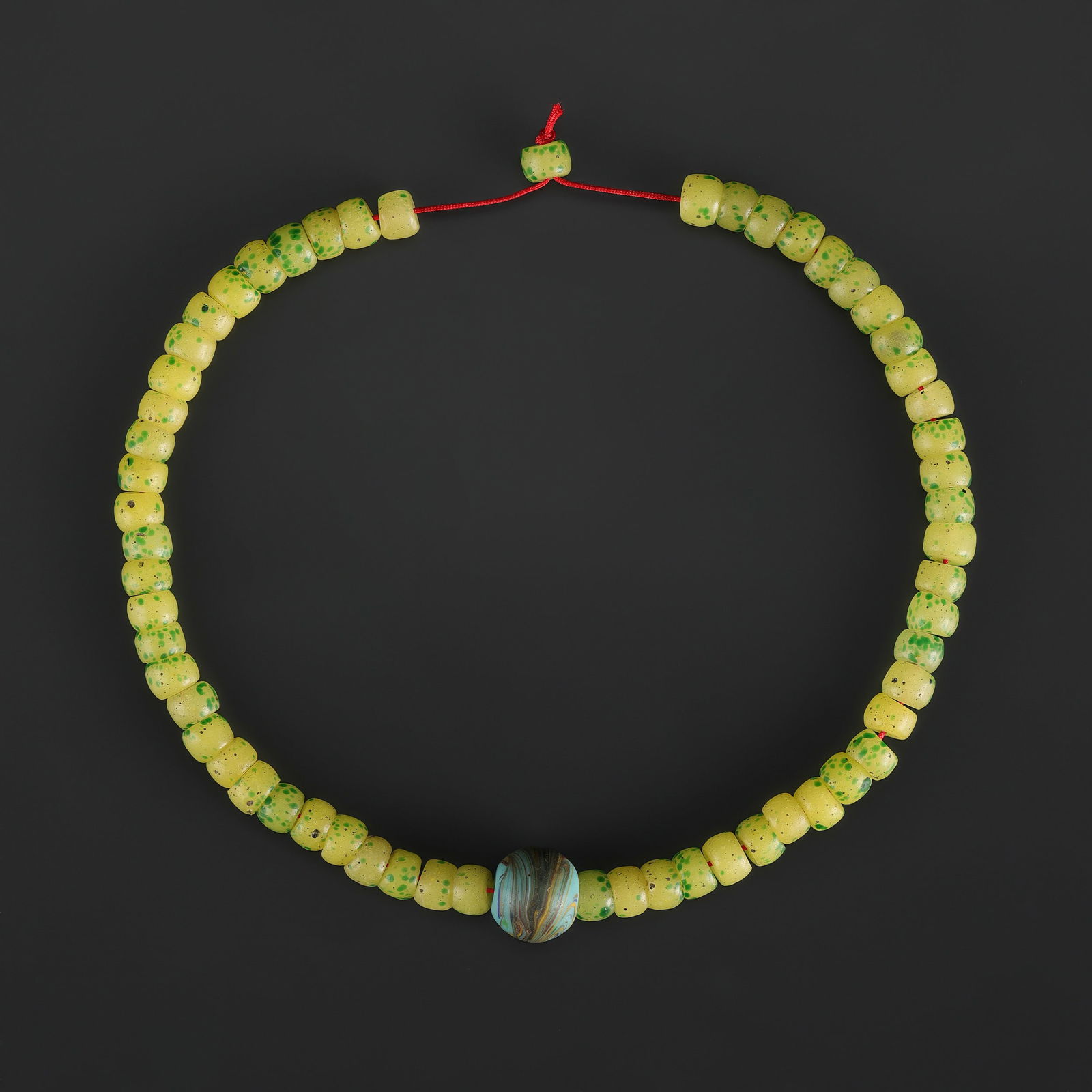 Old Antique Vintage Chinese Glass Beads Necklace (1 of 4)