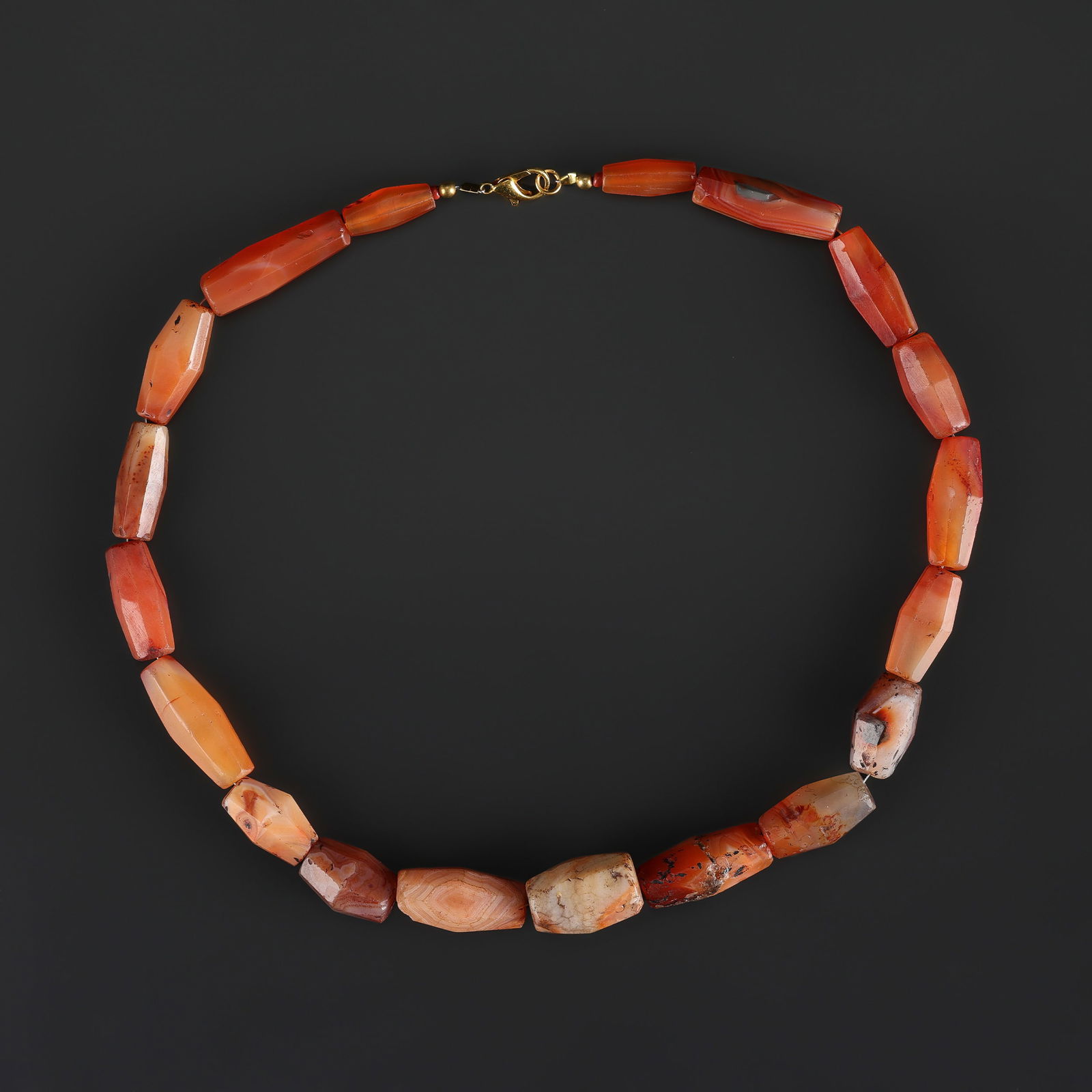 Antique Carnelian Agate Beaded Necklace (1 of 4)