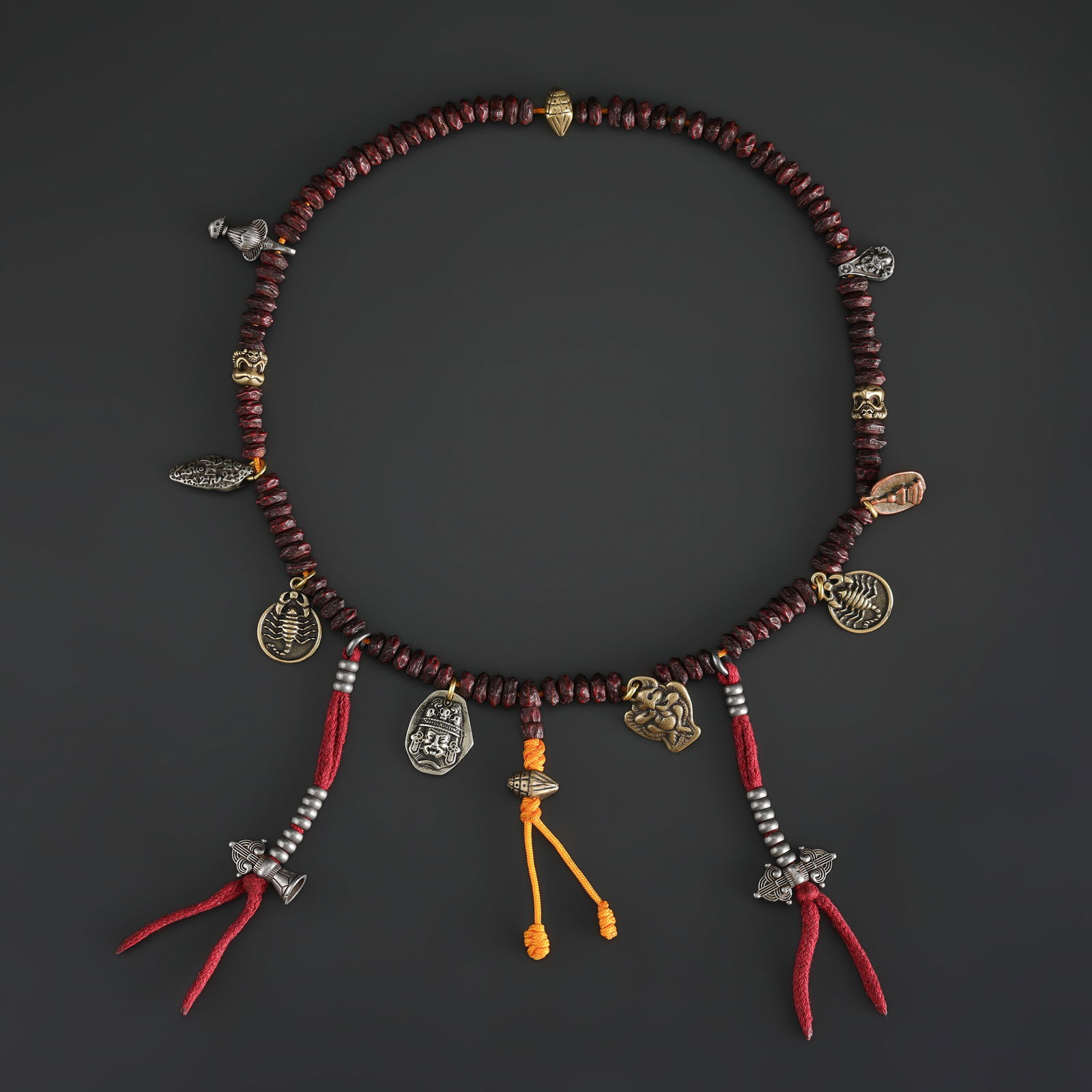 Old Tibetan Mala Prayer Beads with Amulet Necklace (1 of 4)