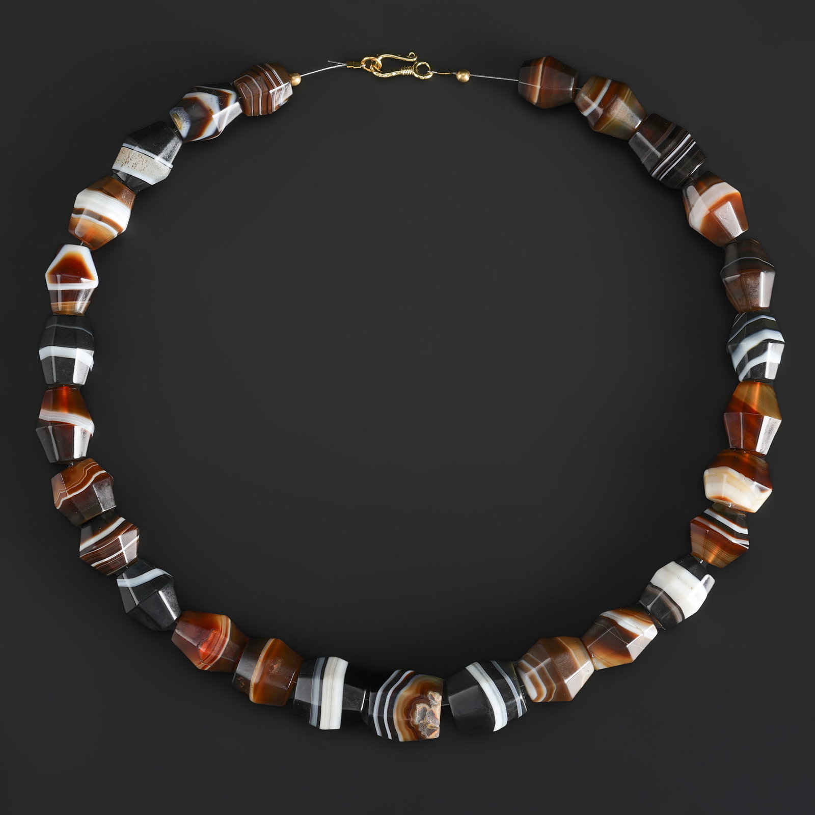 Antique Idar Oberstein Agate Beads Antique German Agate Stone Beads (1 of 4)