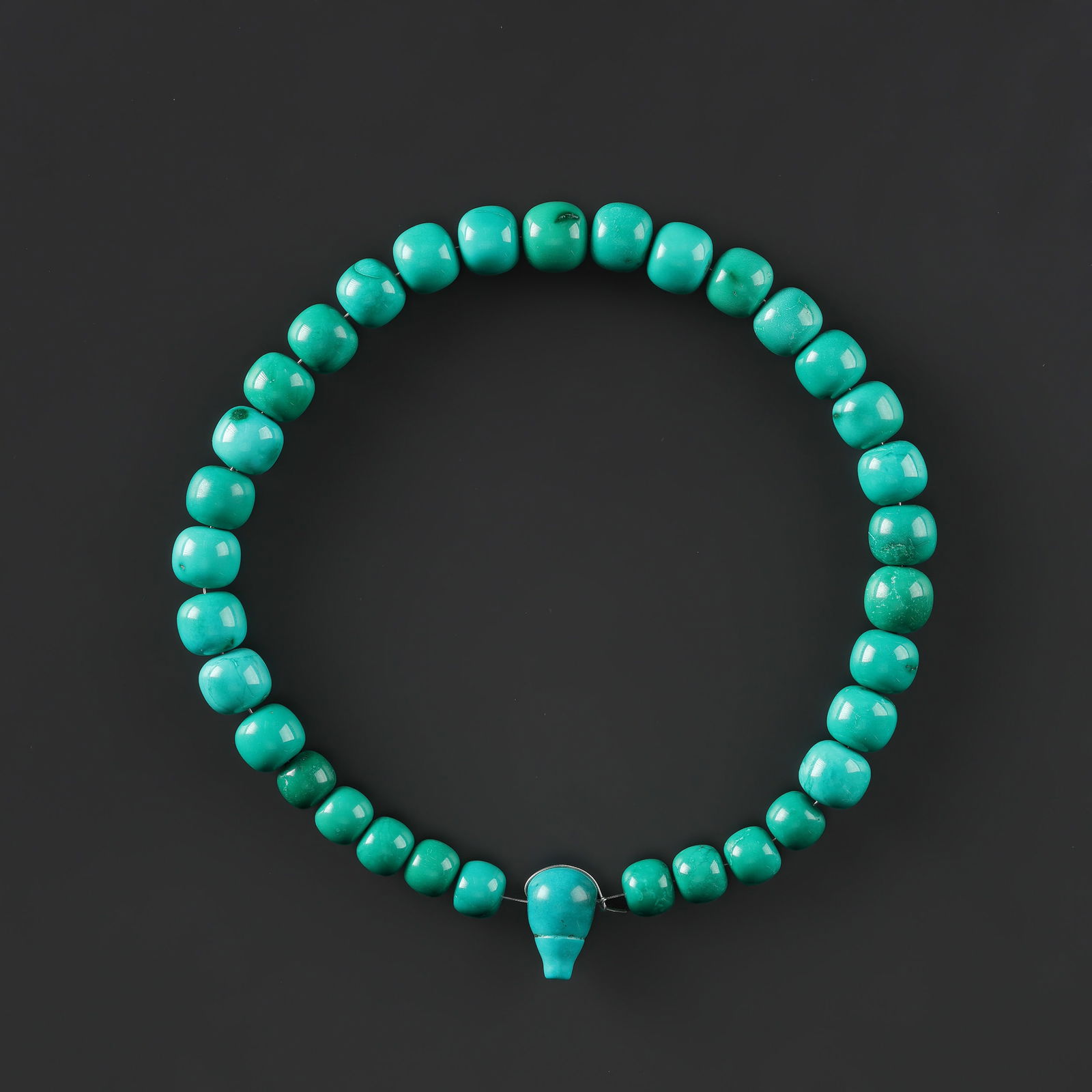 Old Chunky Natural Turquoise Beaded Necklace (1 of 4)