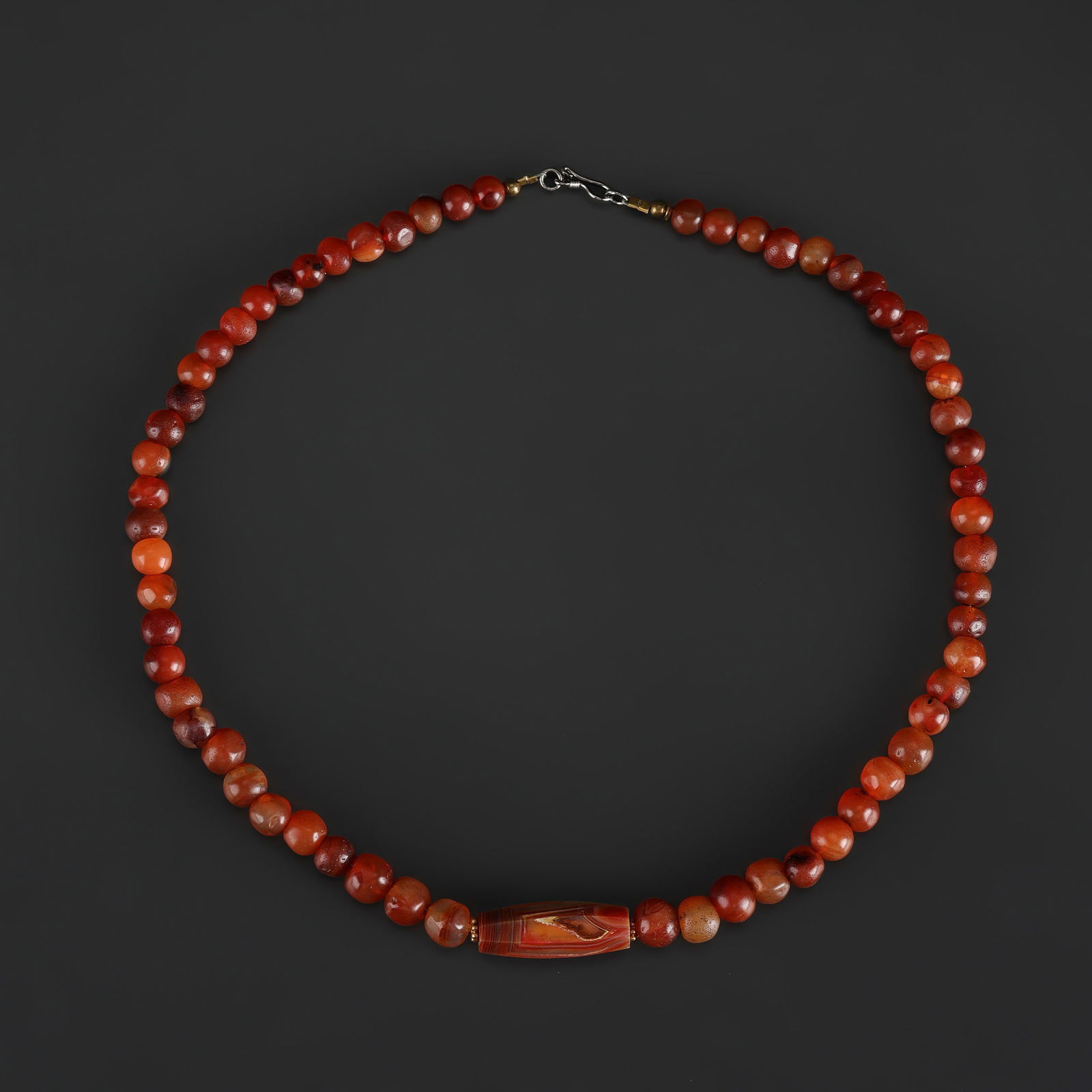 Collection of Banded Agate and Carnelian Beads Necklace (1 of 4)