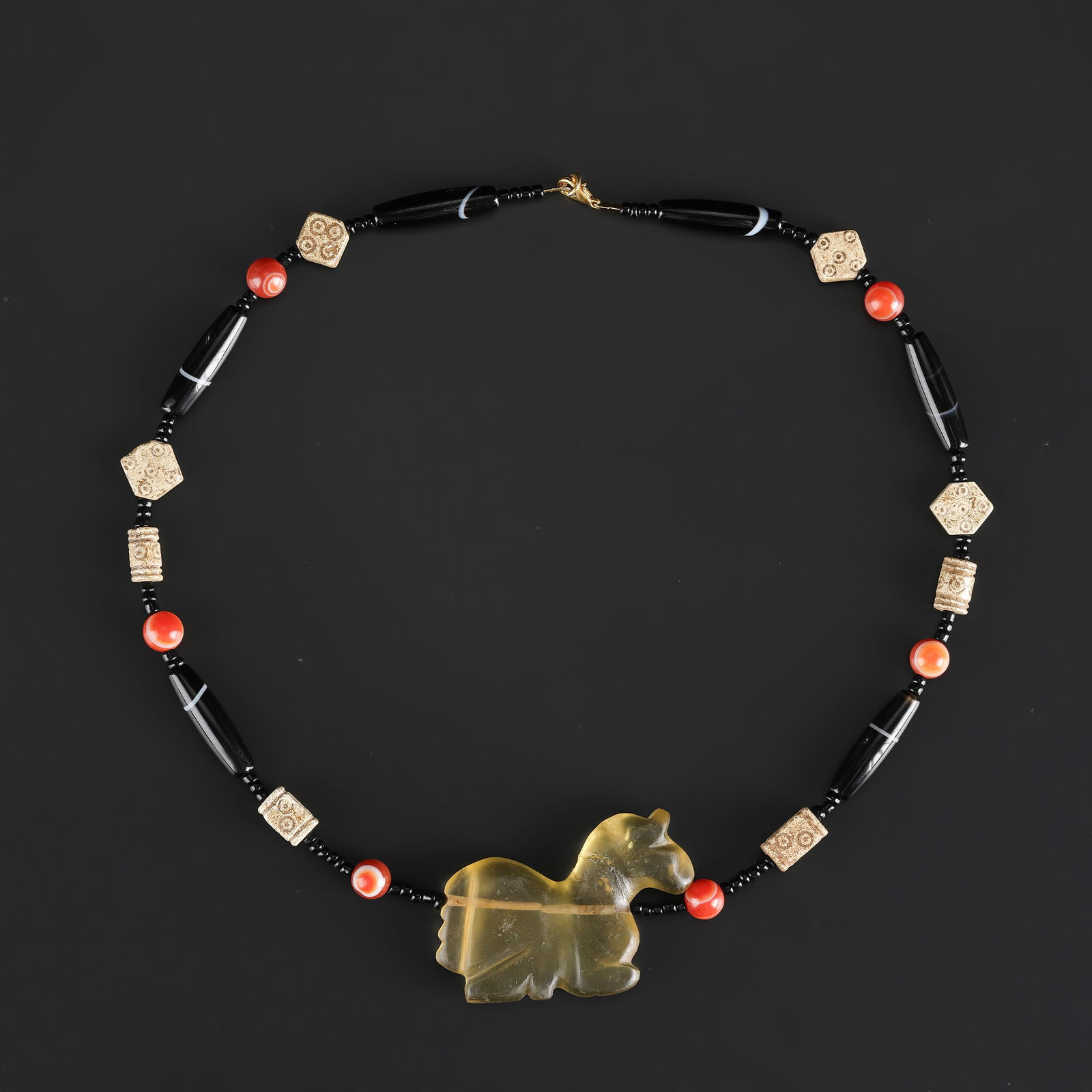 Collection of Antique Mix Material Old Beads Necklace: Collection of Antique Mix Material Old Beads Necklace Length: 20in Total Weight: 52gram