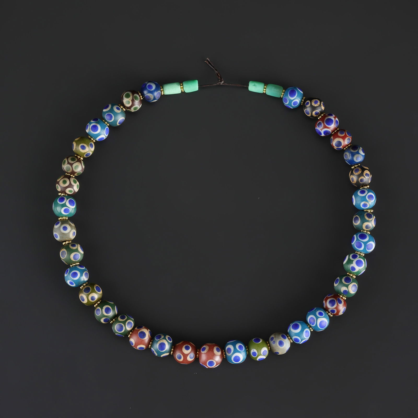 Vintage Thousand Blue Eyes Venetian Glass Beads Necklace: Vintage Thousand Blue Eyes Venetian Glass Beads Necklace Length: 21in Total Weight: 109gram