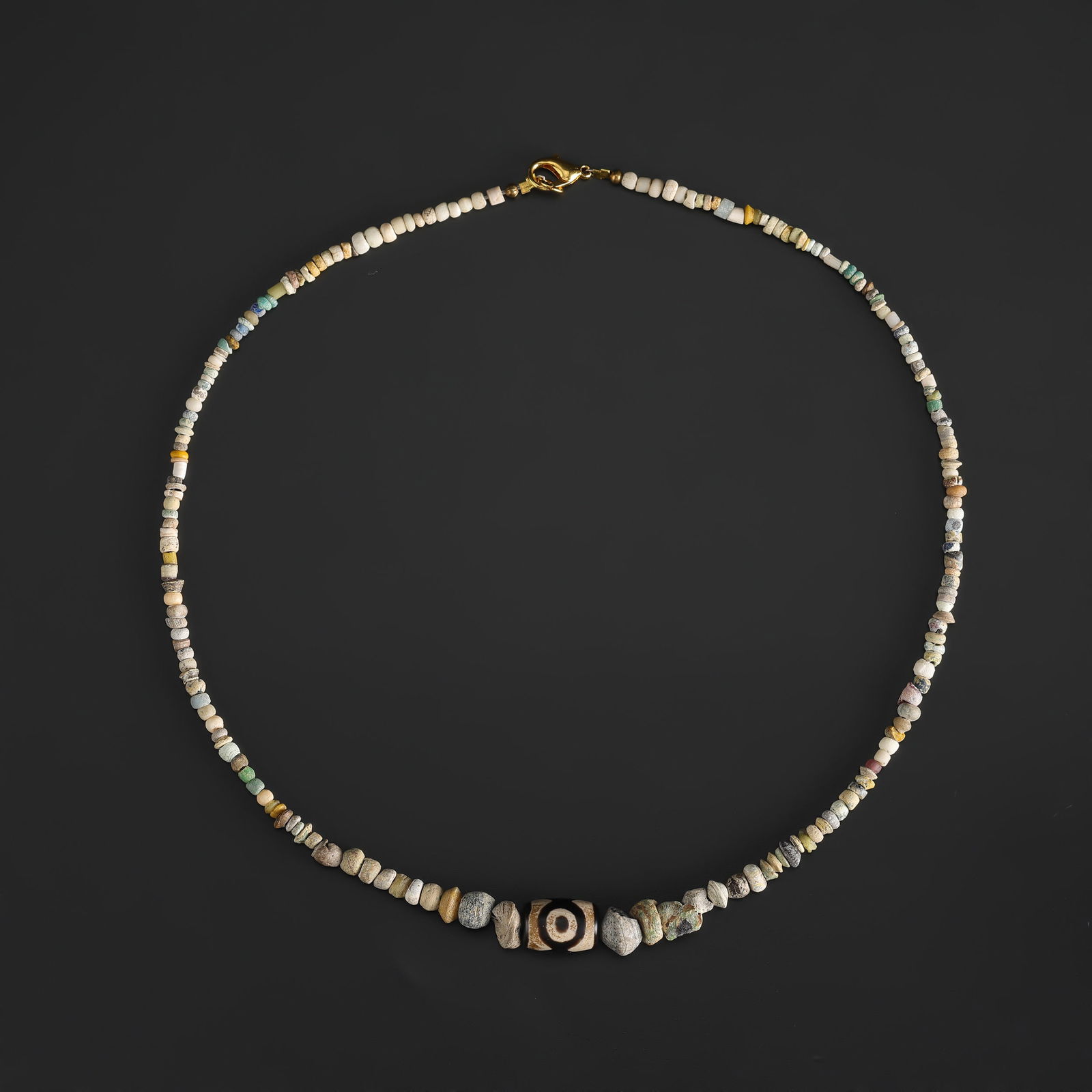 Collection of Antique Mix Old Glass Beads with Dzi Bead Necklace (1 of 4)