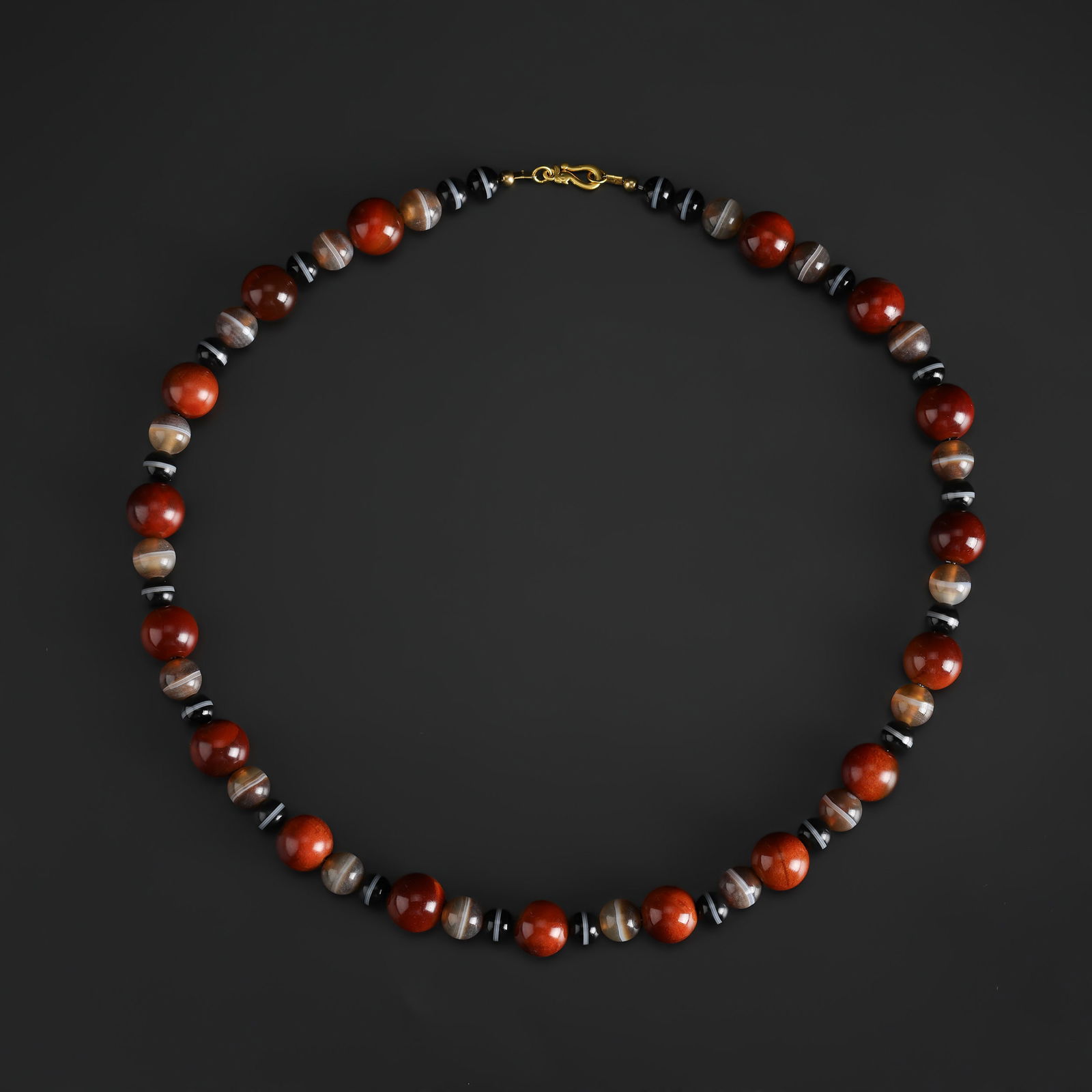 Collection of Old Ancient Agate Beads Necklace (1 of 4)