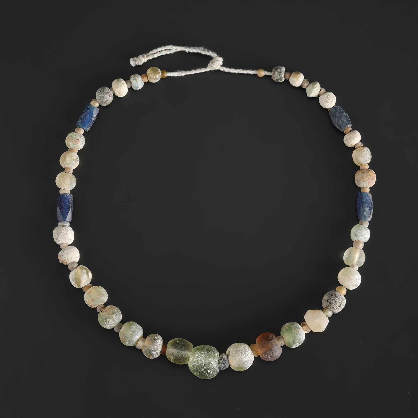 Old Ancient Roman Glass Beads Necklace: Old Ancient Roman Glass Beads Necklace Length: 19in Total Weight: 79gram