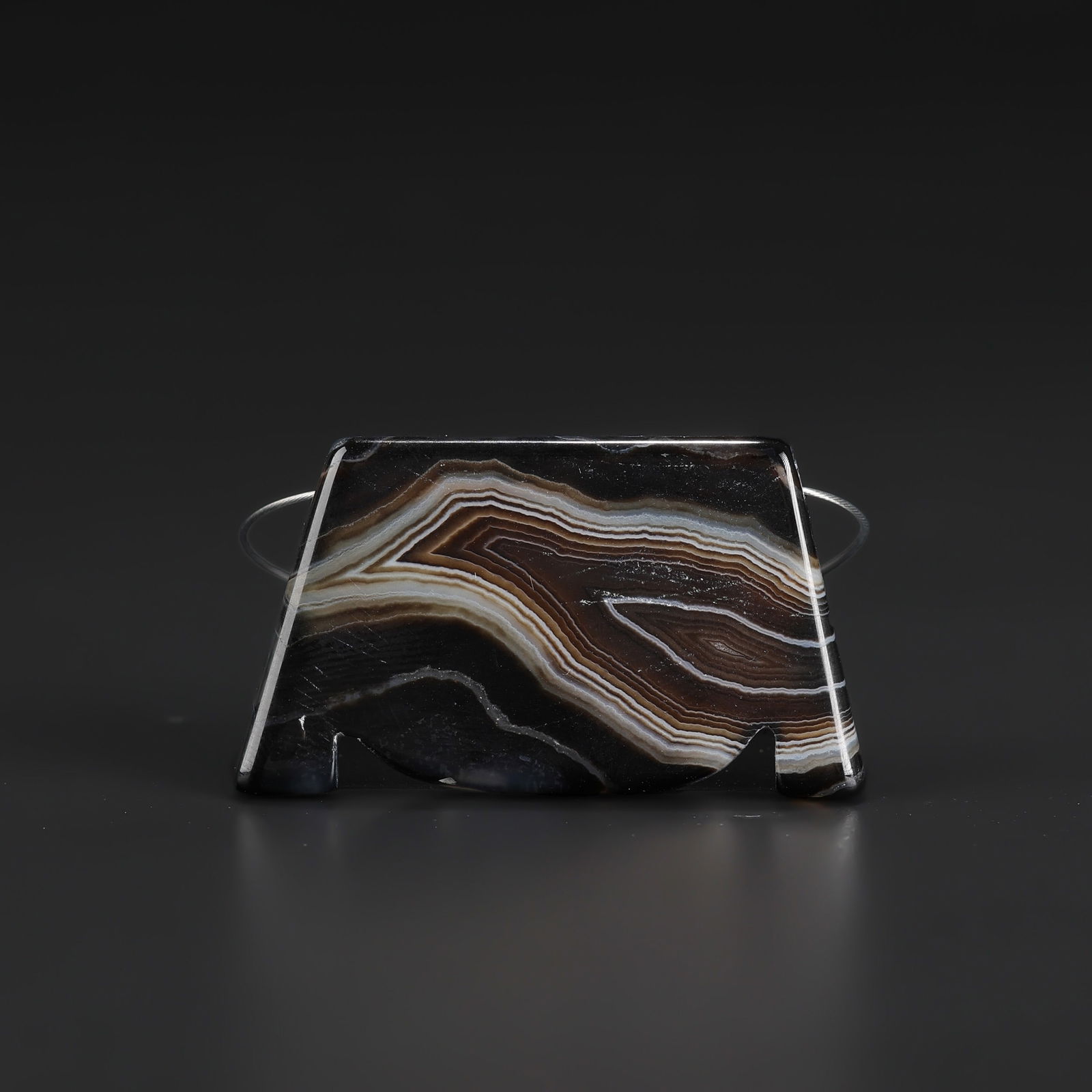 Vintage Antique Old Banded Agate Amulet Bead Pendant (1 of 4)