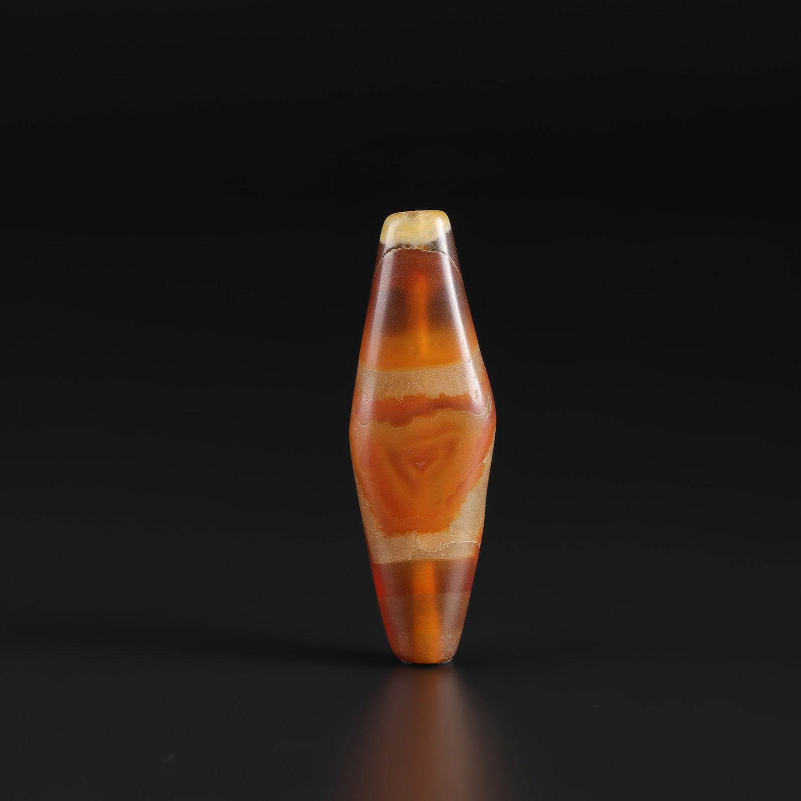 Antique Bactrian Banded Agate Bead: Antique Bactrian Banded Agate Bead Size Detail: 2 x 6.3cm Weight: 21gram