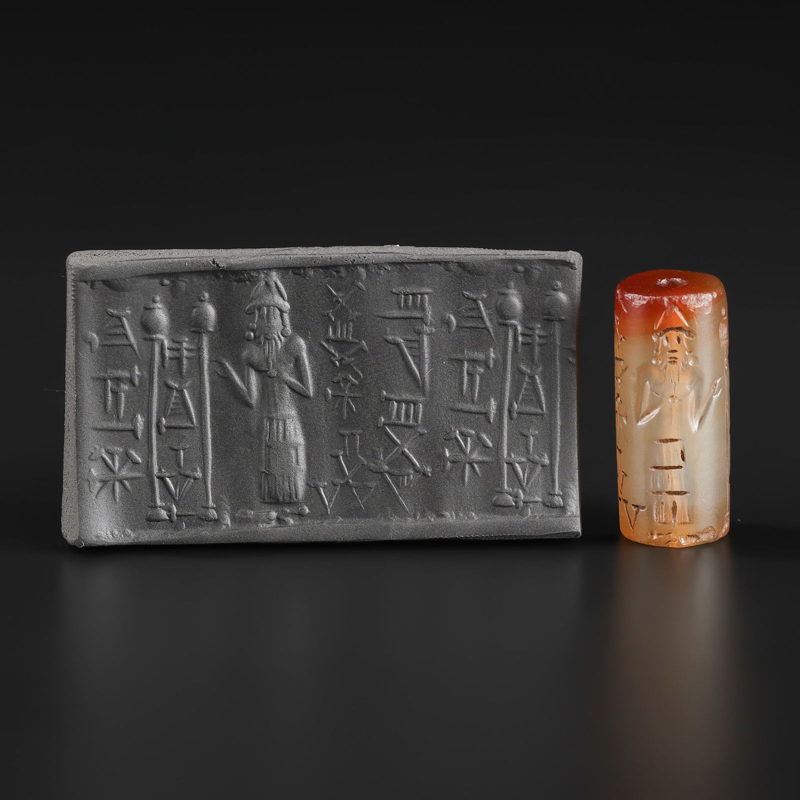 Ancient Mesopotamian Agate Cylinder Seal Bead (1 of 5)