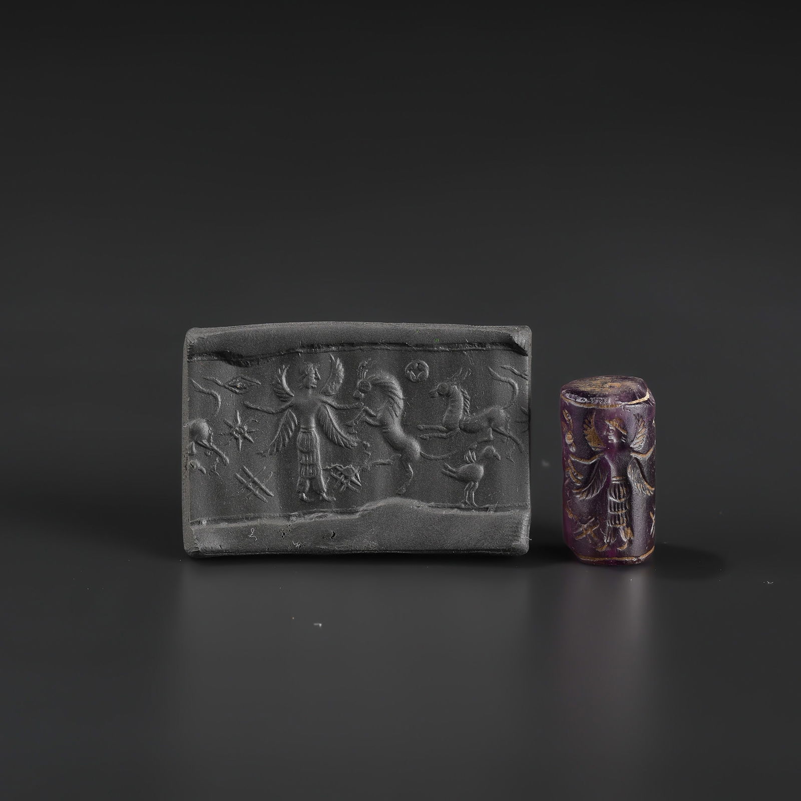 Ancient Amethyst Cylinder Seal Bead: Ancient Amethyst Cylinder Seal Bead Size Detail: 1.2 x 2.4cm Weight: 7gram